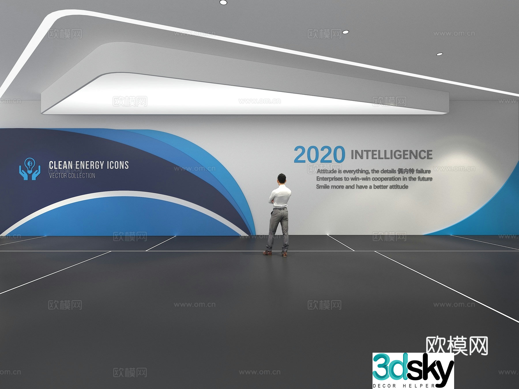 Cultural wall Corporate culture wall Education Theme wall Exhibition hall Campus culture Corridor 3D model