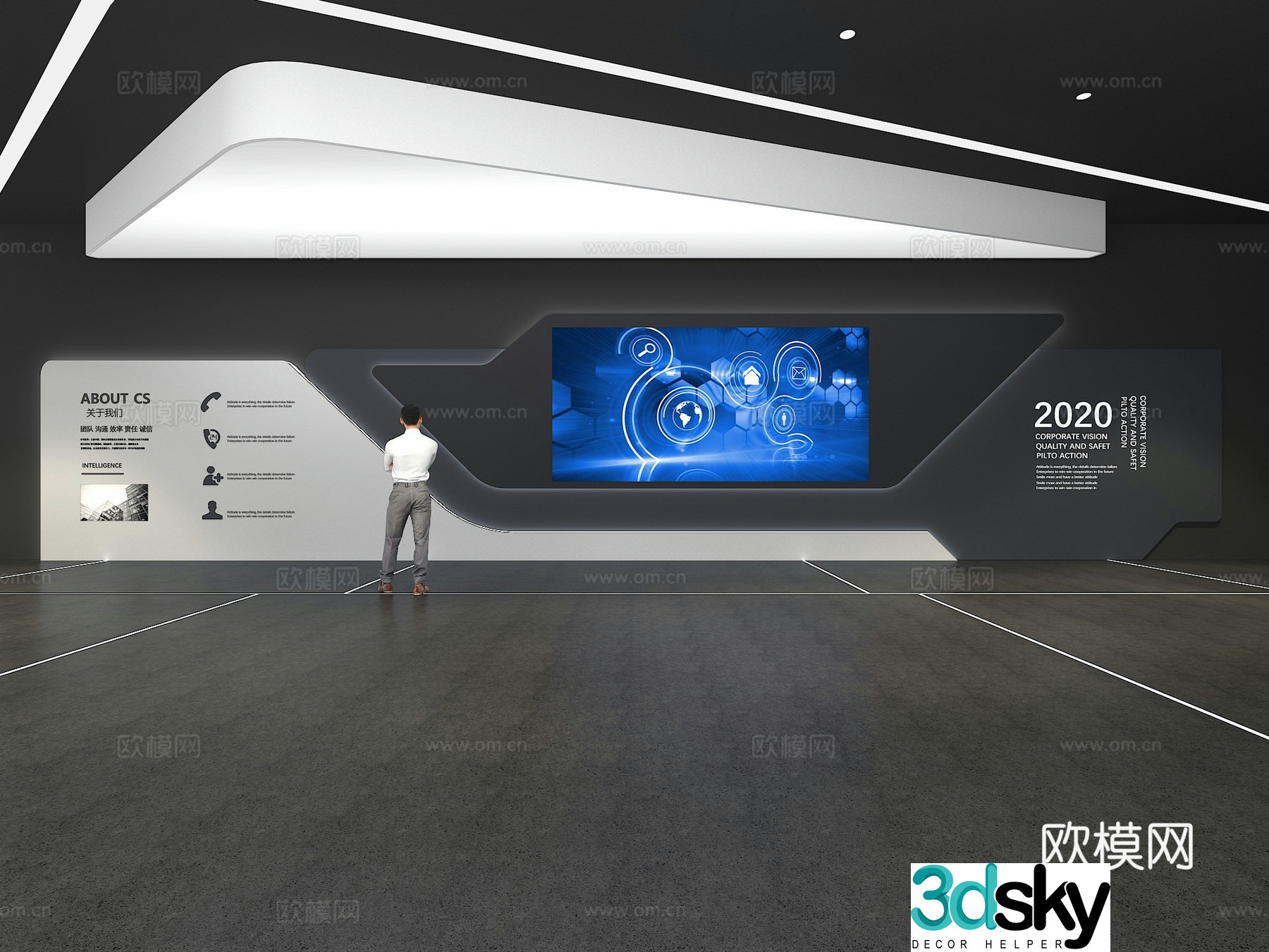 Cultural wall Corporate culture wall Display wall Theme wall Exhibition hall Campus culture Corridor 3D model