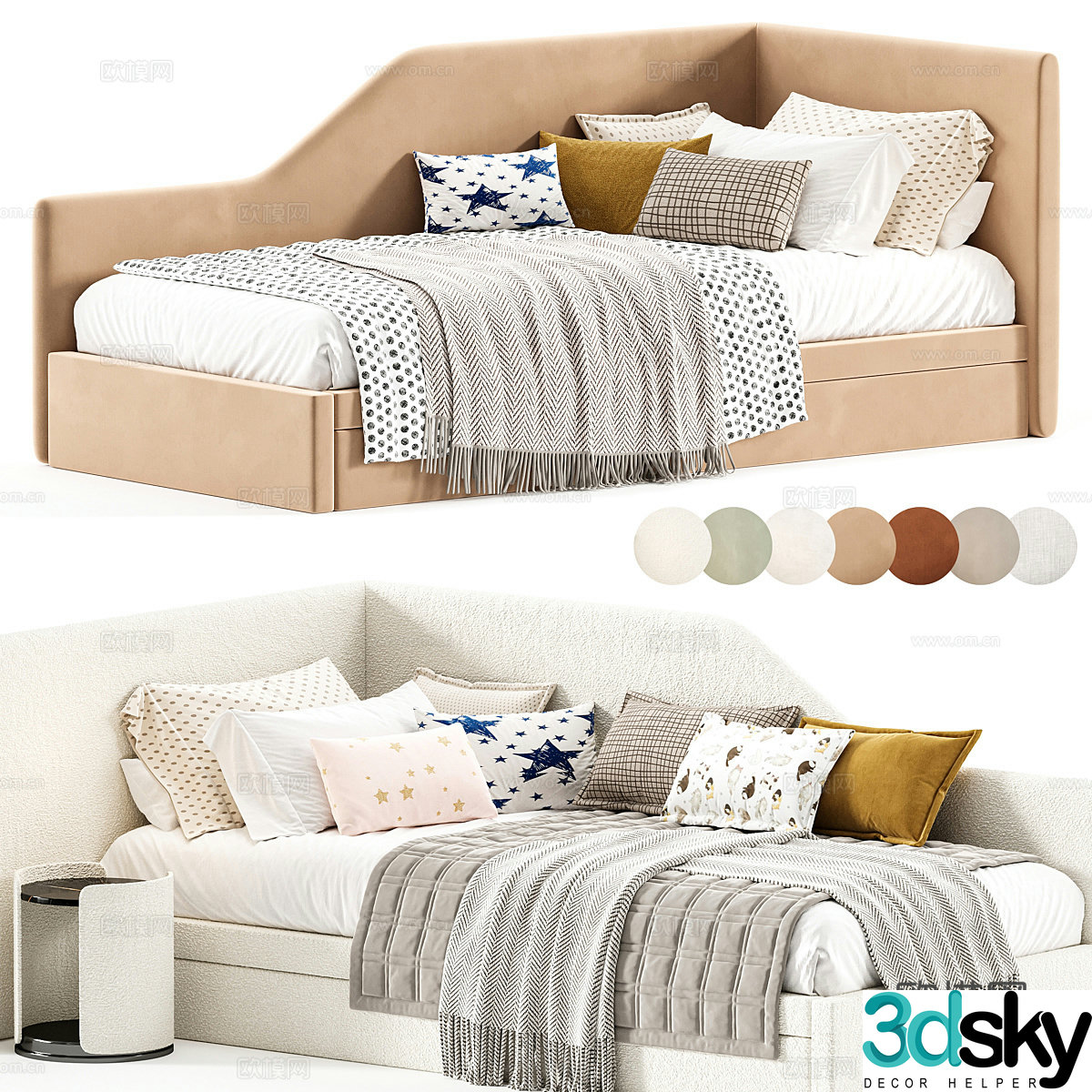 New Chinese style children’s bed sofa bed 3D model