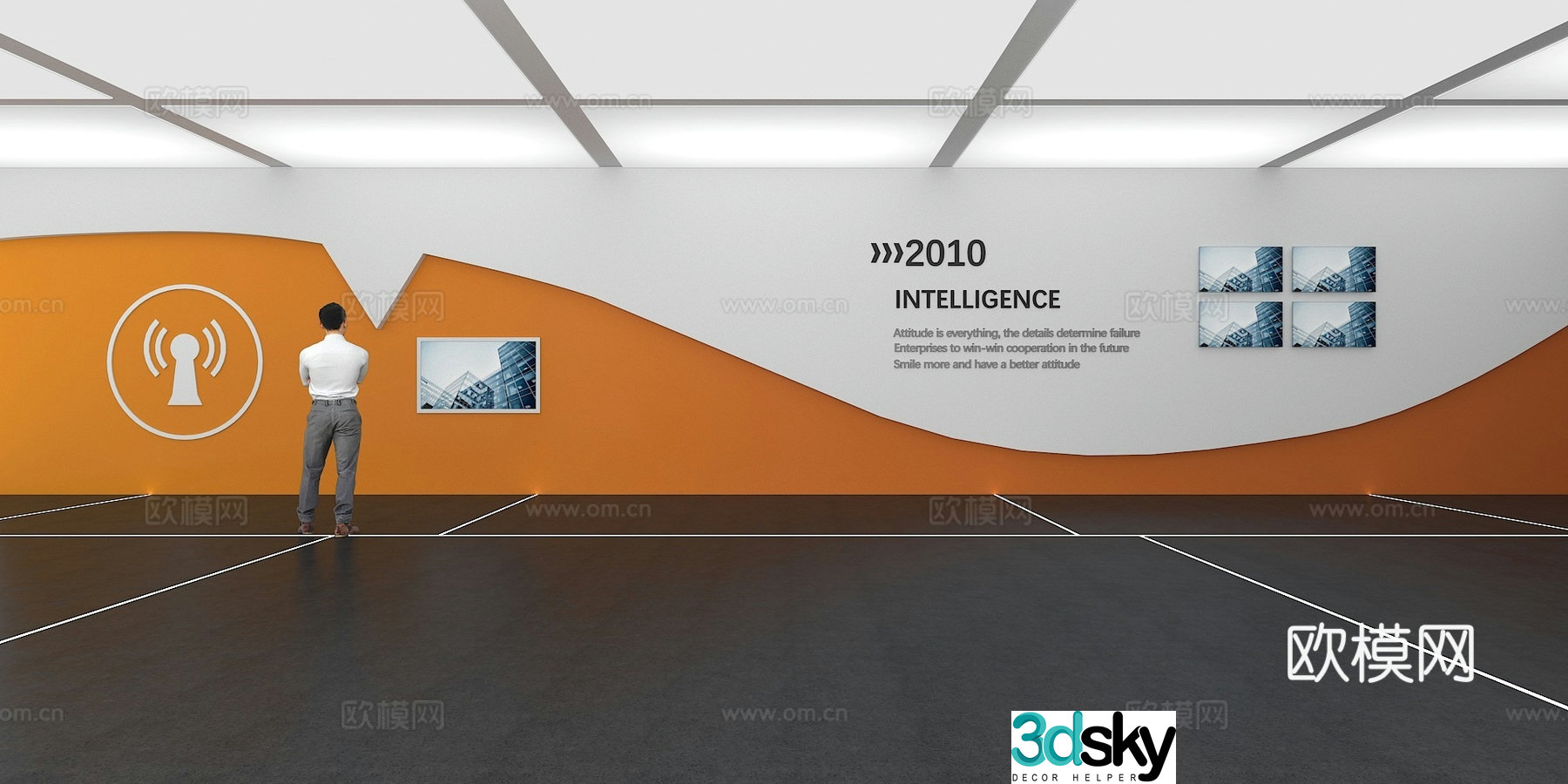 Cultural wall Corporate culture wall Display wall Classroom Exhibition hall Campus culture Corridor 3D model