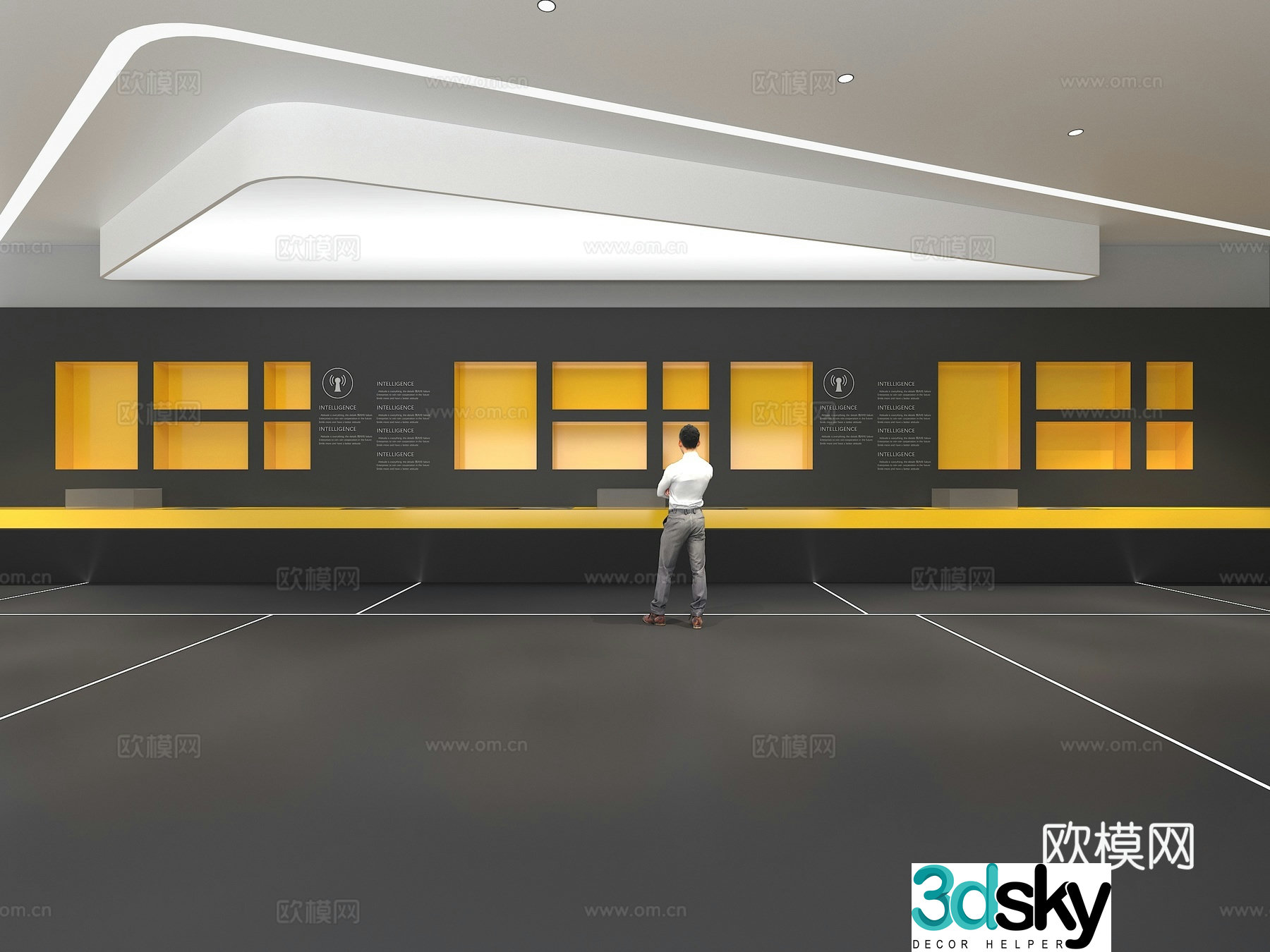 Cultural wall Corporate culture wall Display wall Theme wall Exhibition hall Campus culture Corridor 3D model