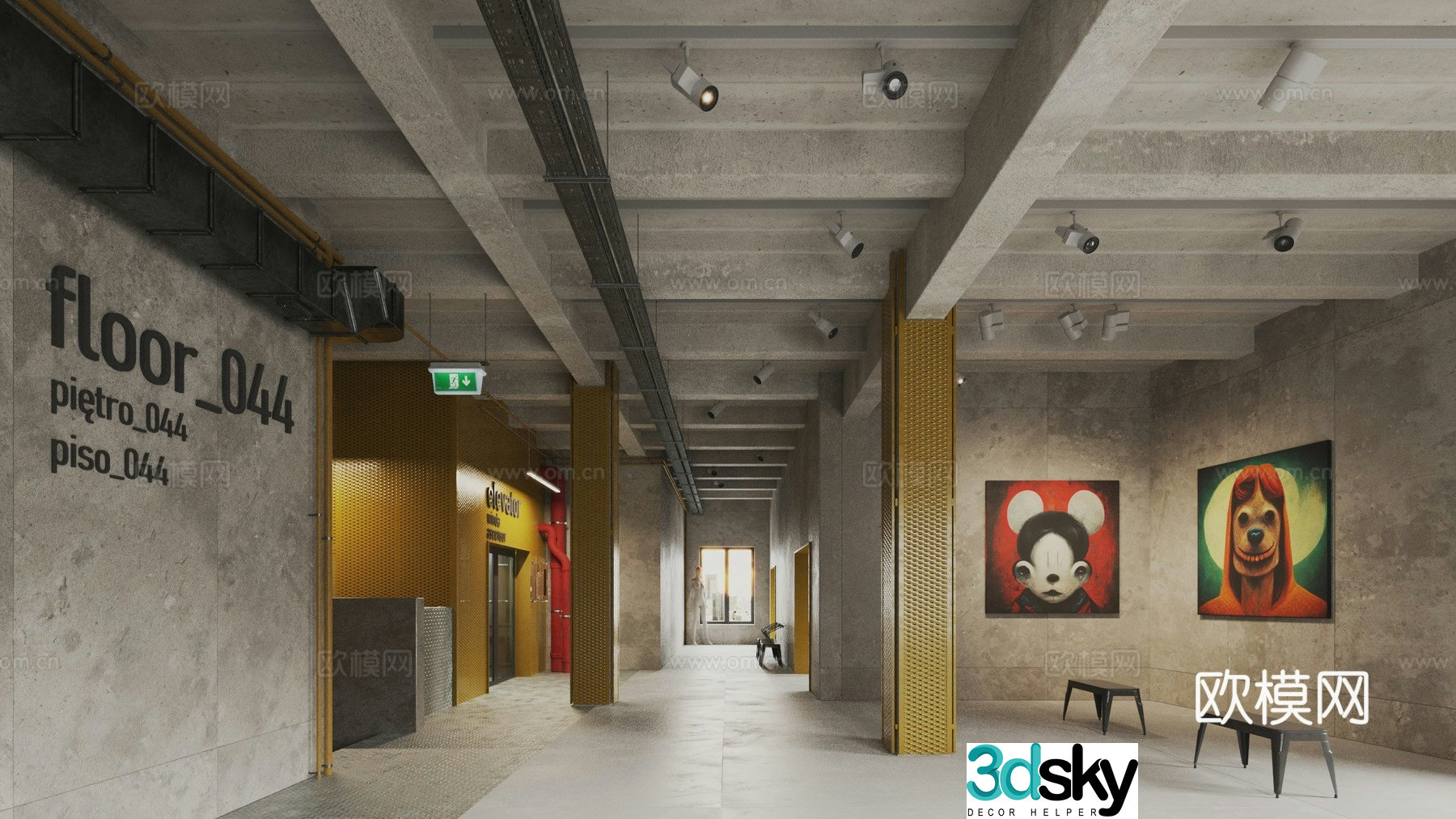 Art exhibition hall 3d model