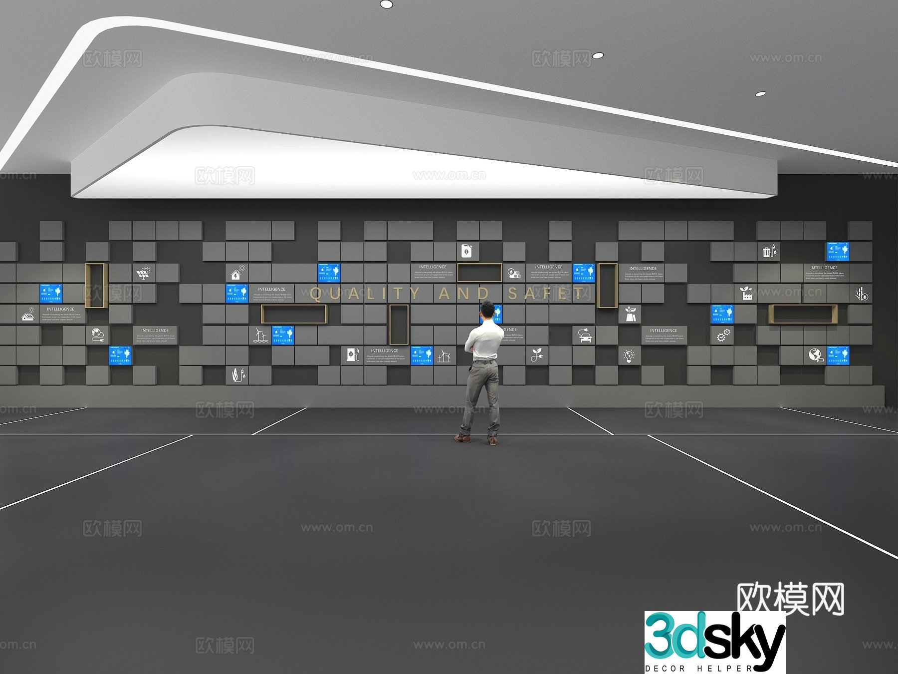 Cultural wall Corporate culture wall Display wall Theme wall Exhibition hall Campus culture Corridor 3D model