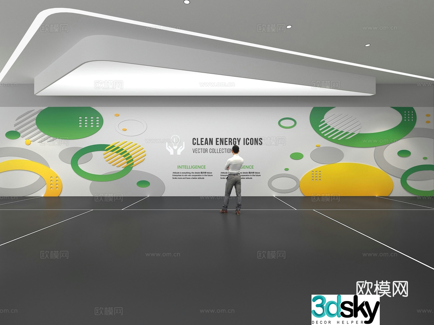 Cultural wall Corporate culture wall Education Theme wall Exhibition hall Campus culture Corridor 3D model