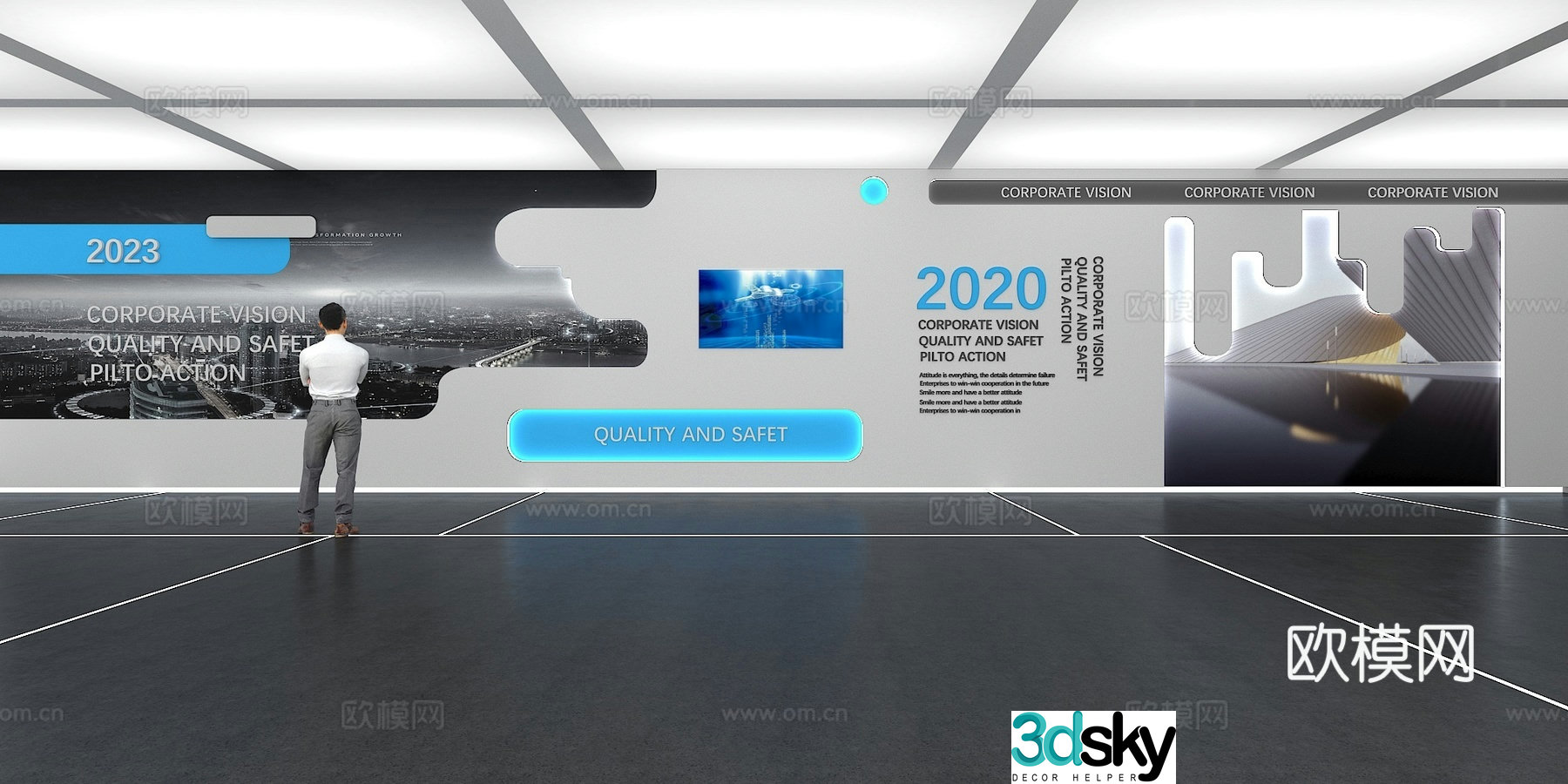 Cultural wall Corporate culture wall Display wall Classroom Exhibition hall Campus culture Corridor 3D model