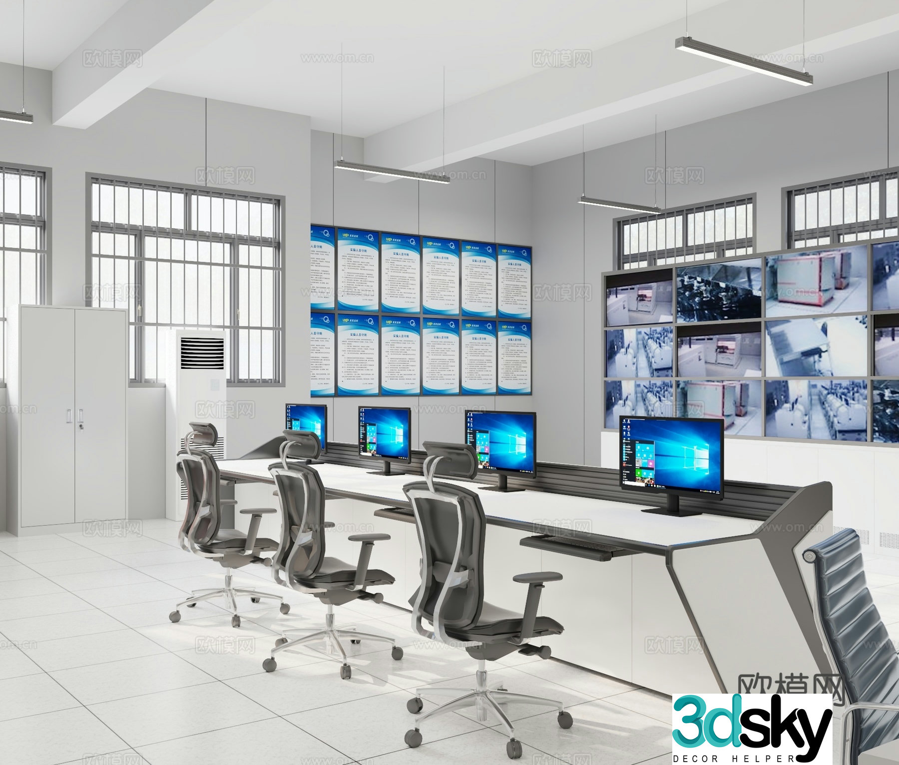 Modern Monitoring Room 3D Model