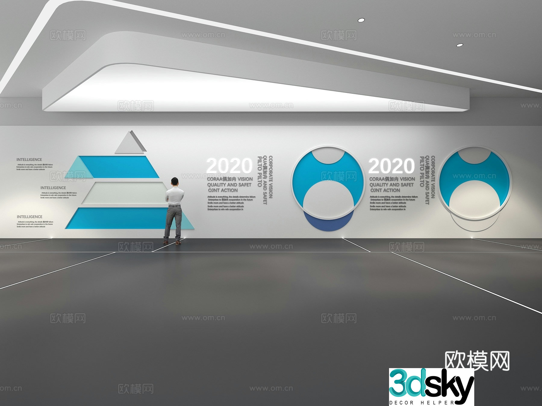 Cultural wall Corporate culture wall Display wall Classroom Exhibition hall Campus culture Corridor 3D model