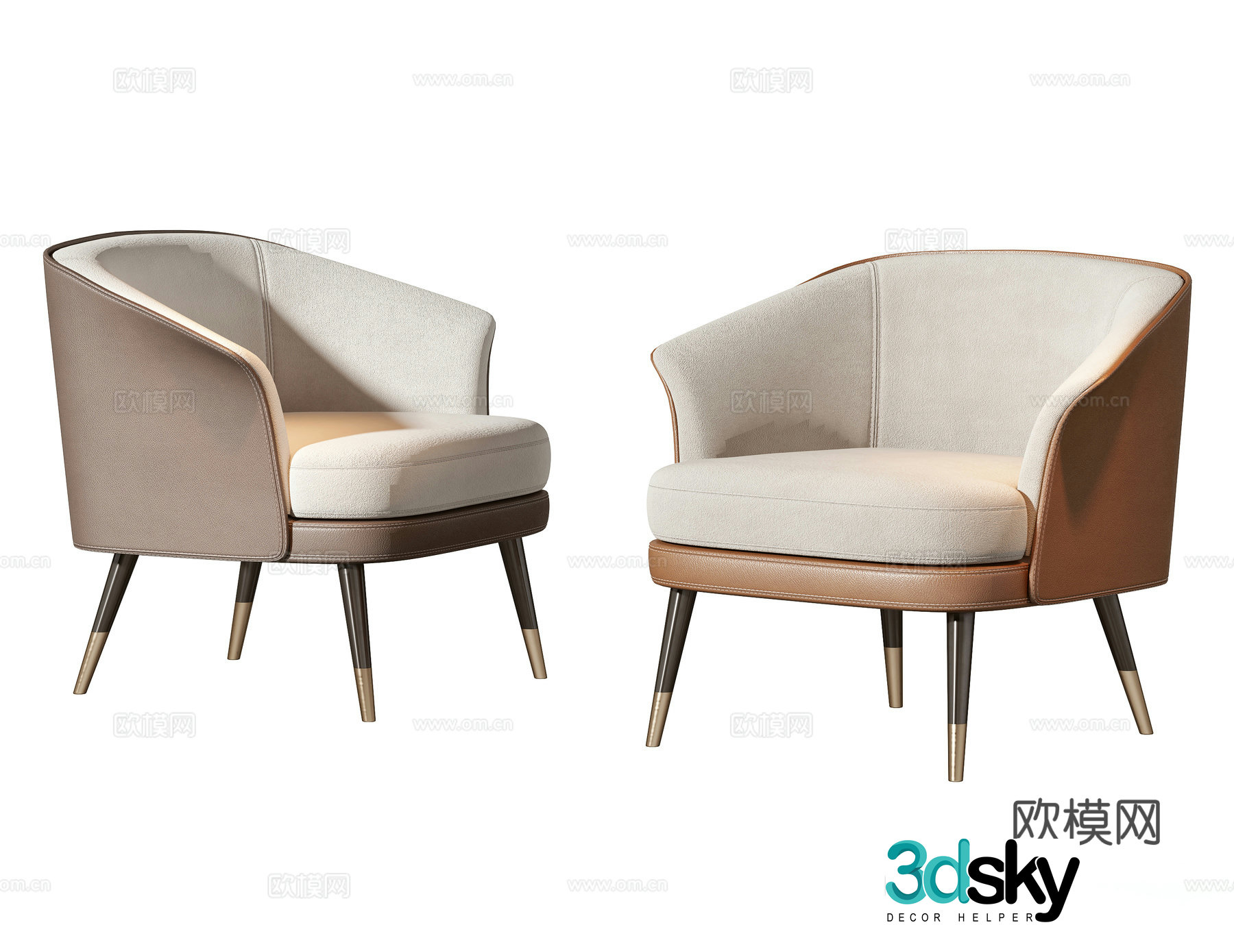 Simple European leisure chair 3d model