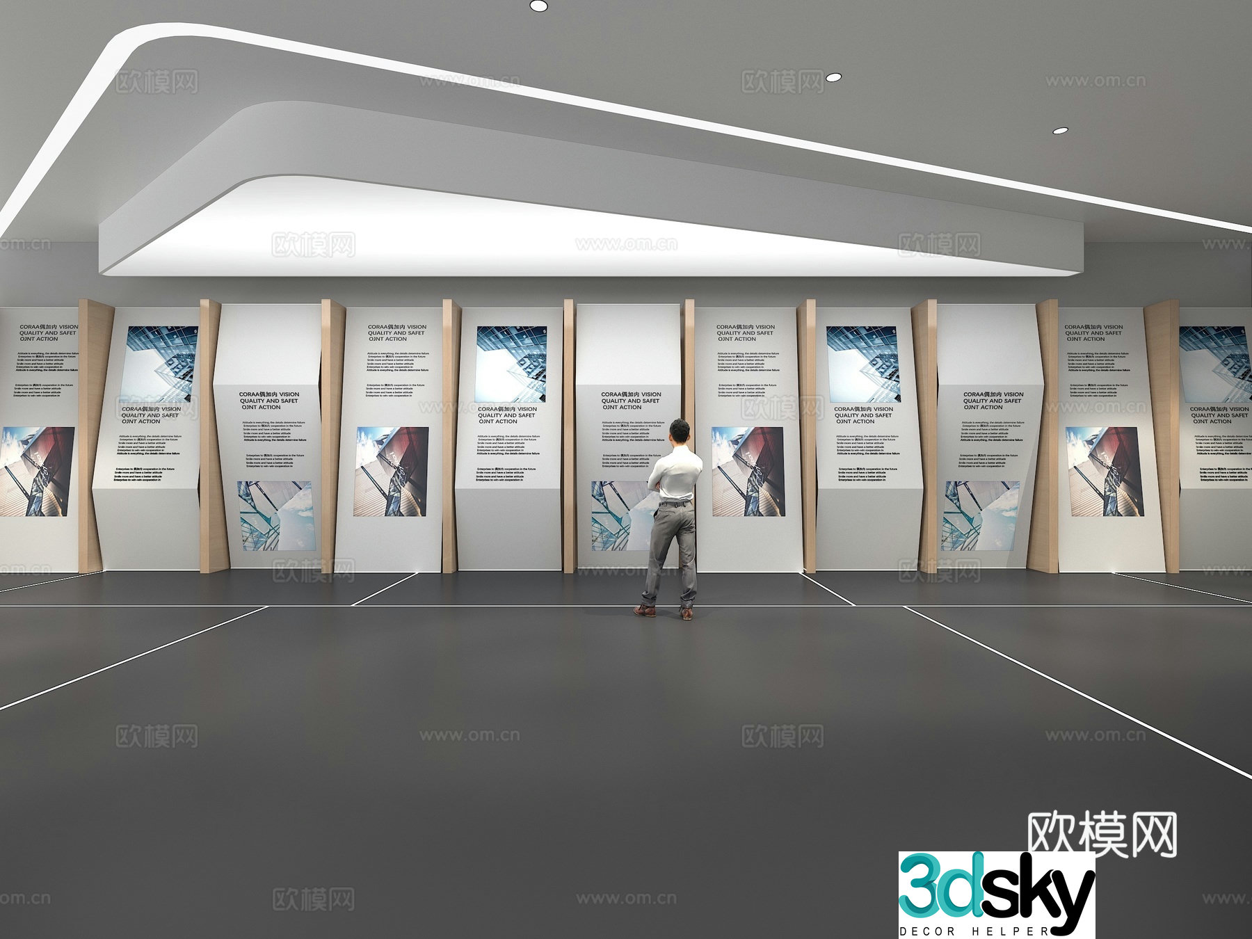 Cultural wall Corporate culture wall Display wall Theme wall Exhibition hall Campus culture Corridor 3D model