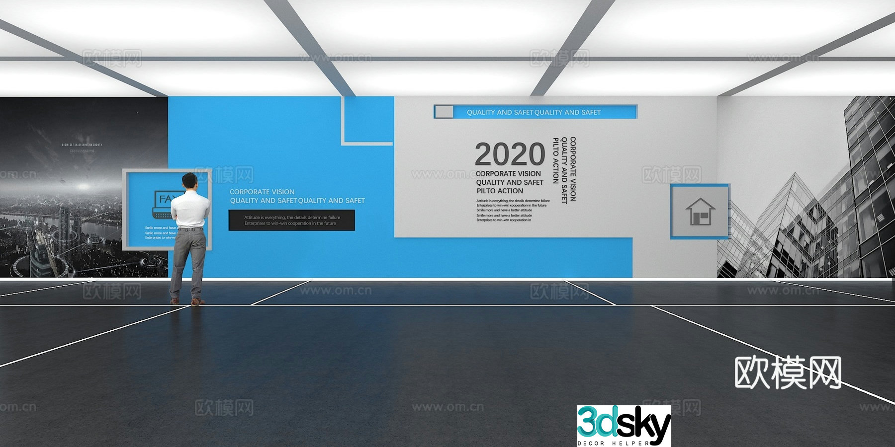 Cultural wall Corporate culture wall Display wall Classroom Exhibition hall Campus culture Corridor 3D model
