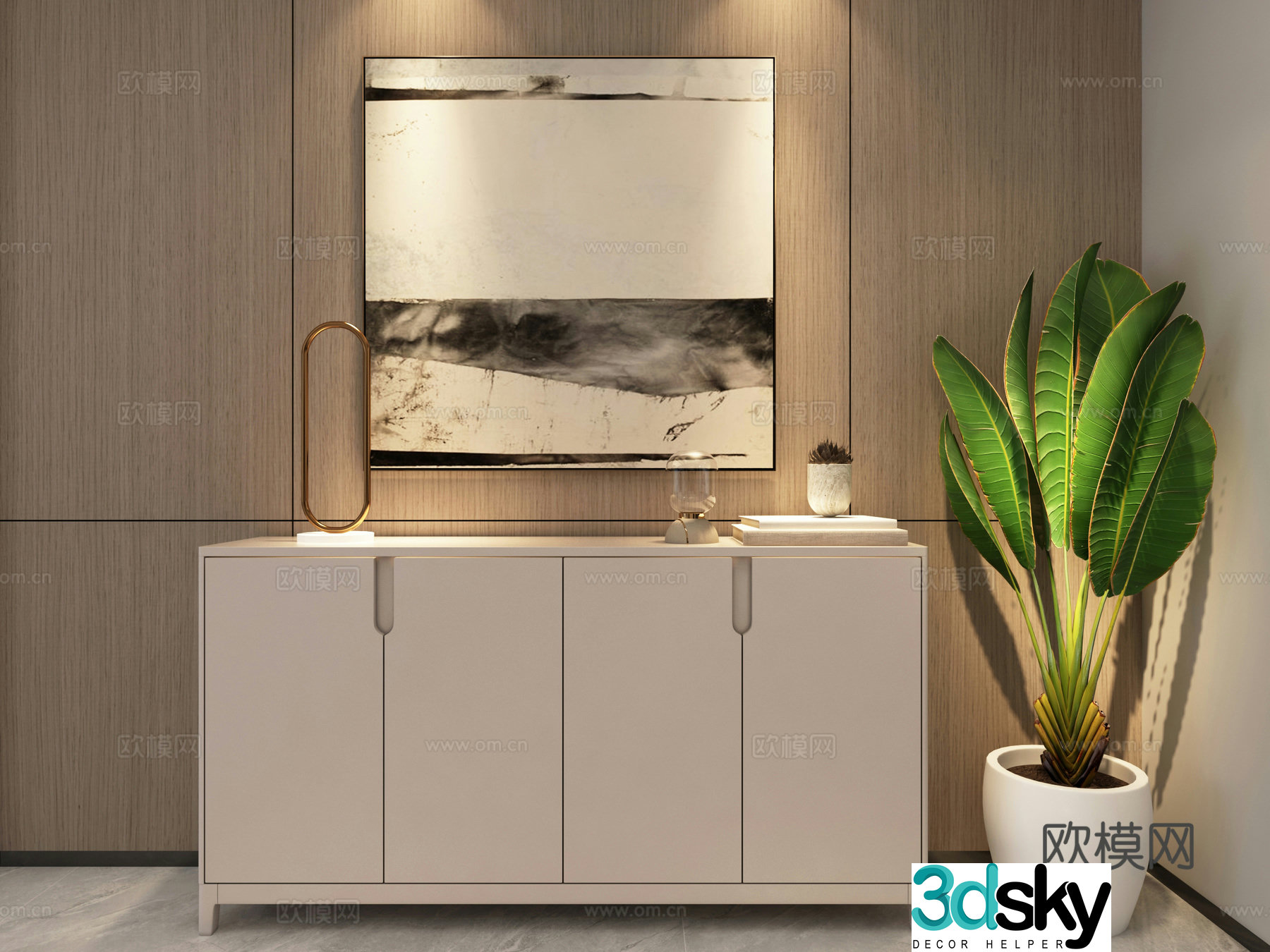 Modern entrance cabinet end viewing platform 3D model