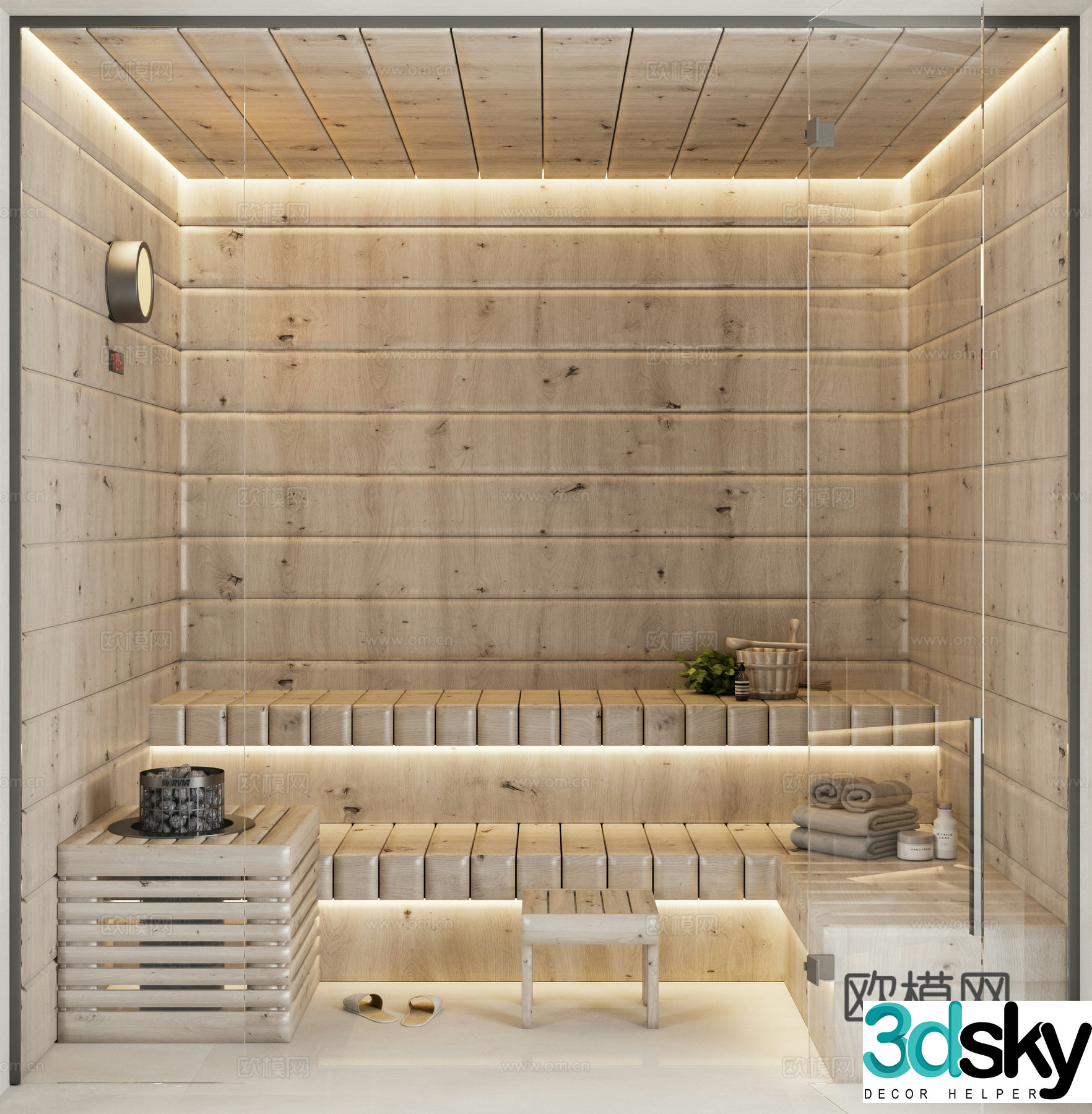 Sweat steam room sauna 3d model