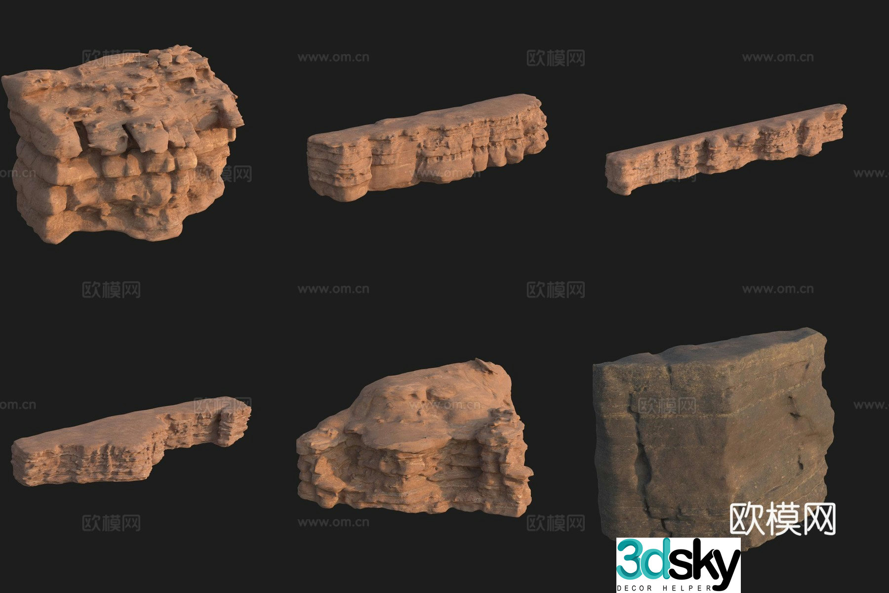 Cliff Big Stone Rock Boulder 3D Model