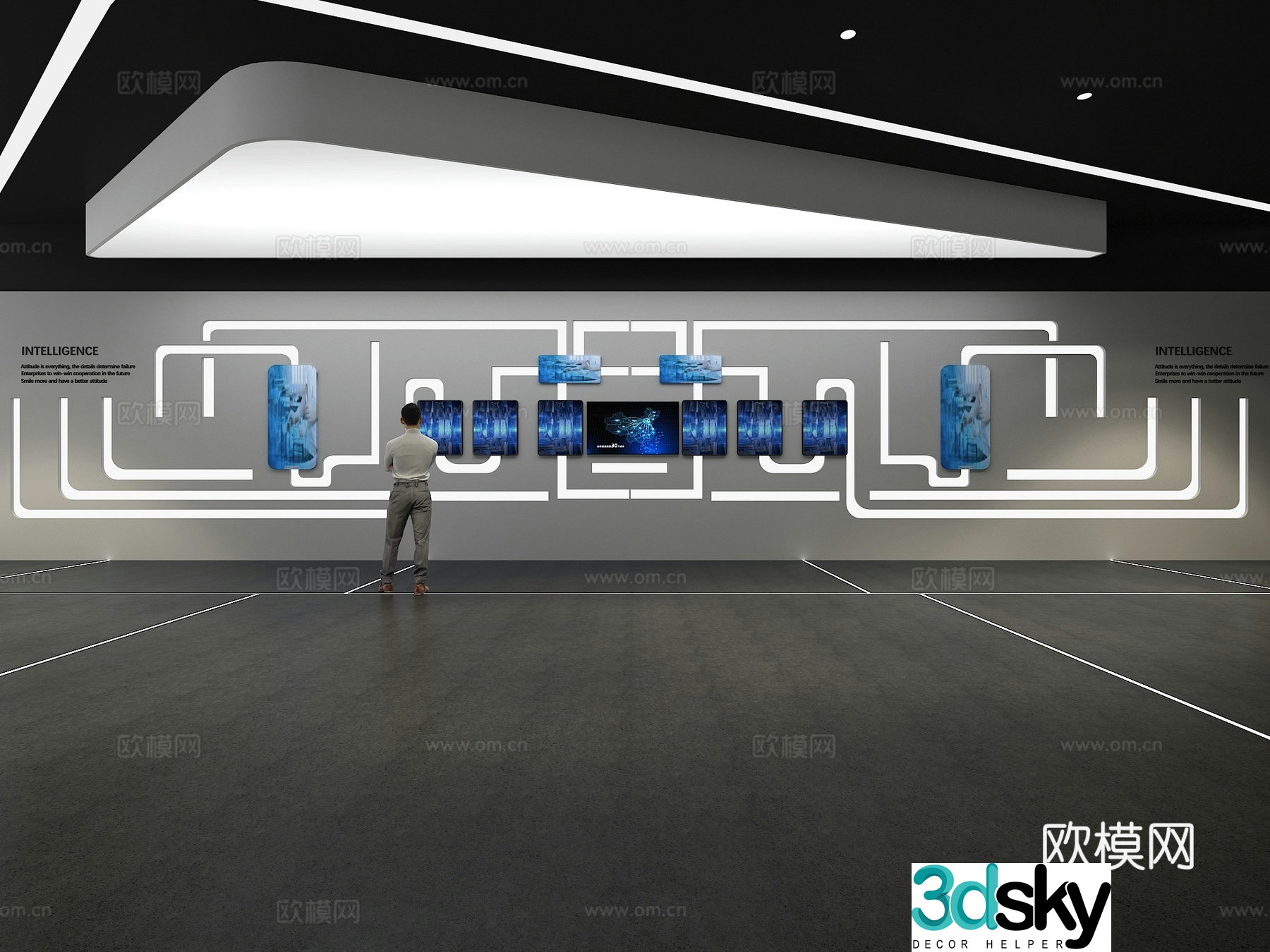 Cultural wall Corporate culture wall Display wall Theme wall Exhibition hall Campus culture Corridor 3D model