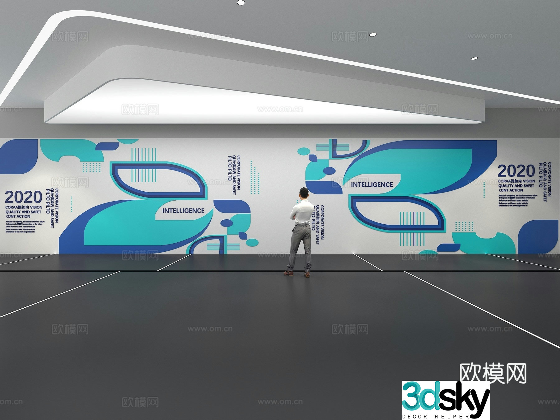 Cultural wall Corporate culture wall Education Theme wall Exhibition hall Campus culture Corridor 3D model
