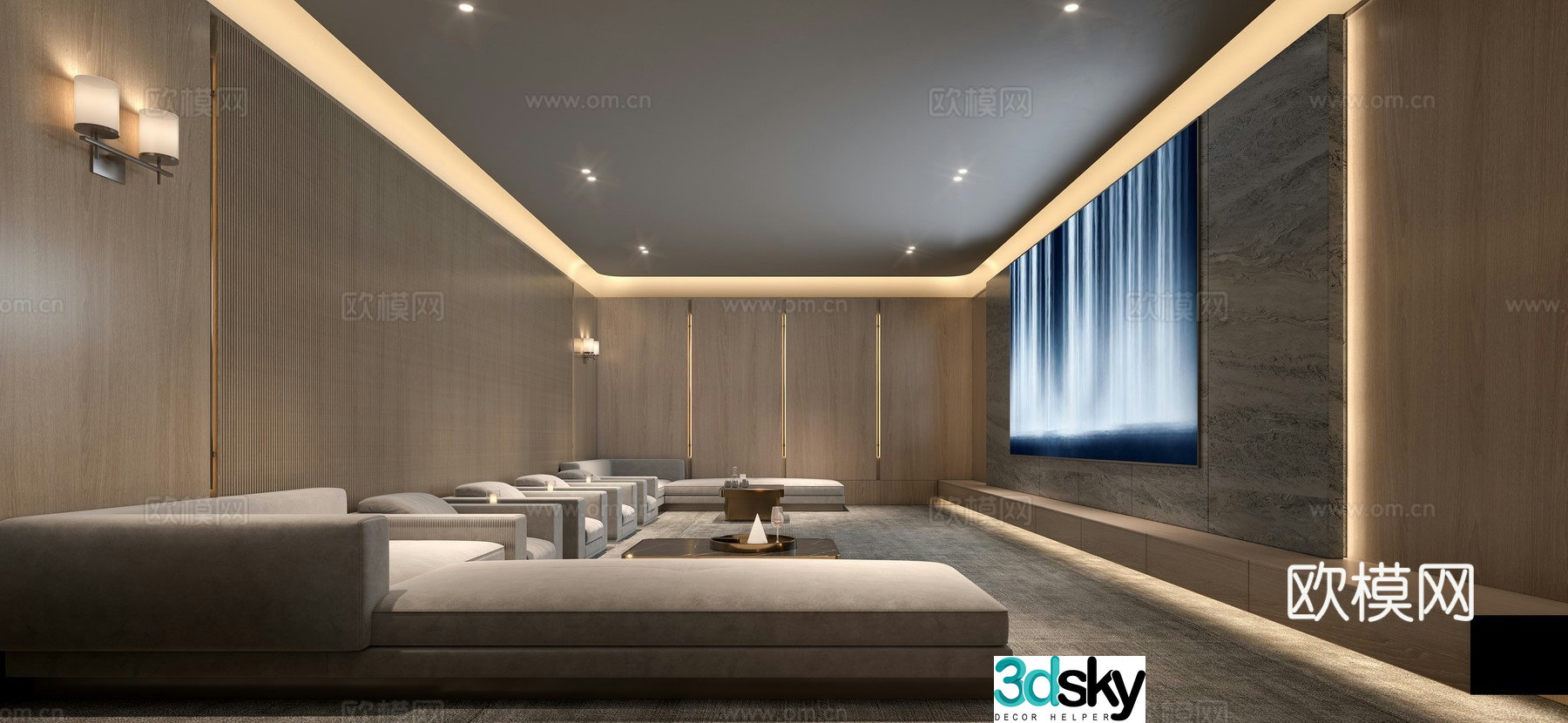 Modern audio studio 3d model