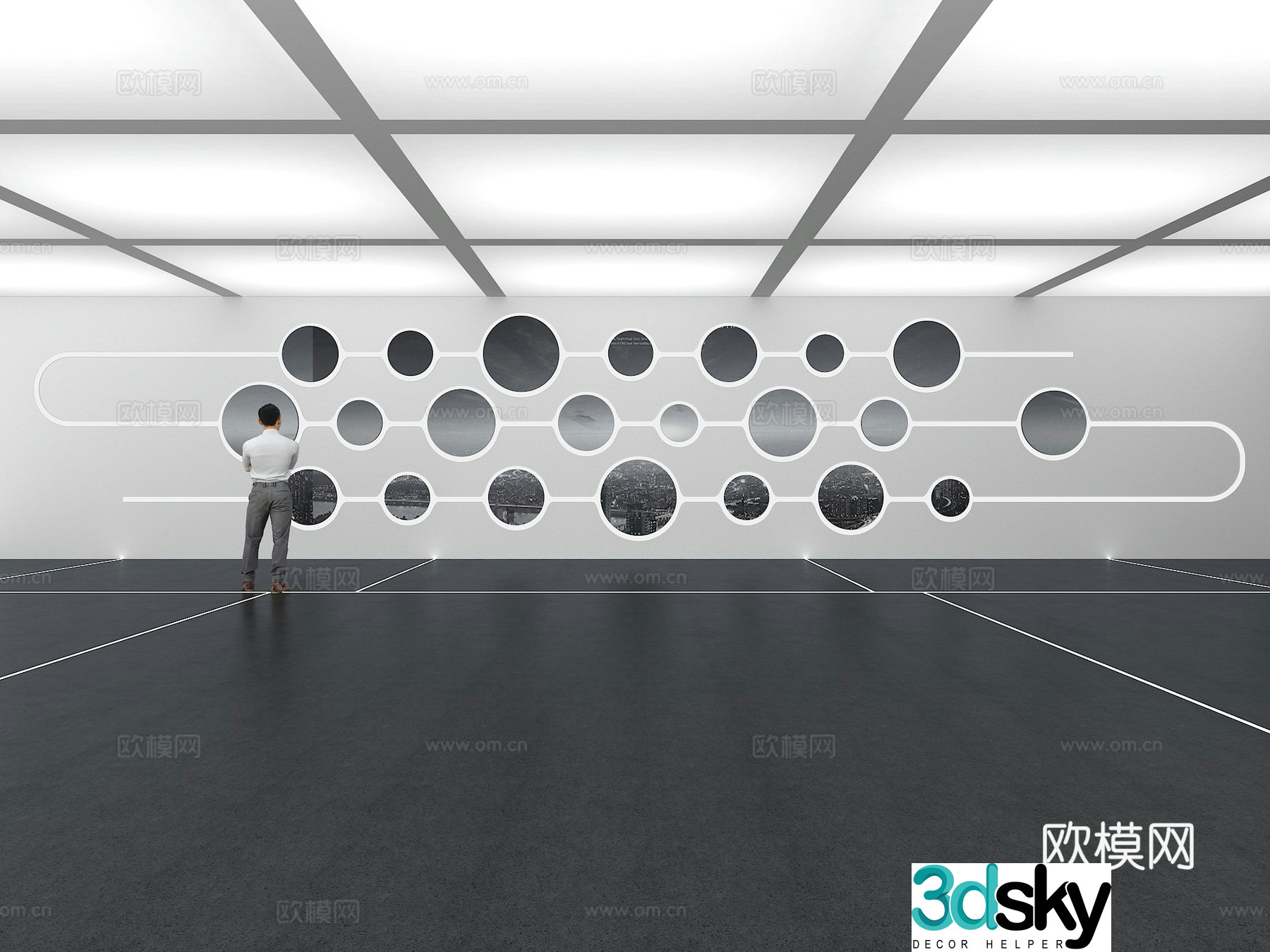 Cultural wall Corporate culture wall Display wall Classroom Exhibition hall Campus culture Corridor 3D model