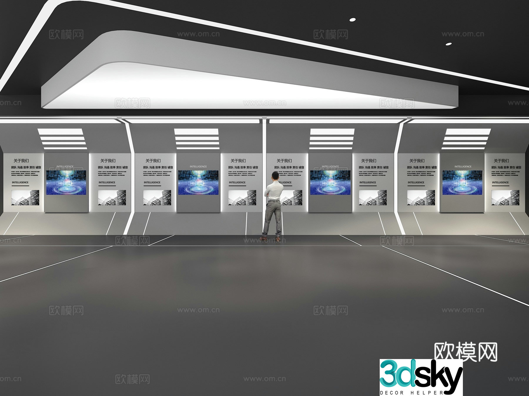 Cultural wall Corporate culture wall Display wall Theme wall Exhibition hall Campus culture Corridor 3D model