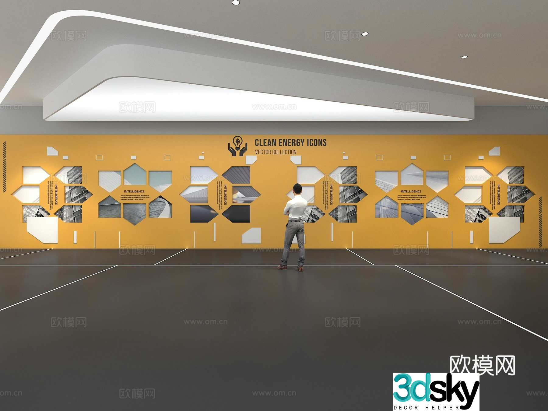 Cultural wall Corporate culture wall Education Theme wall Exhibition hall Campus culture Corridor 3D model