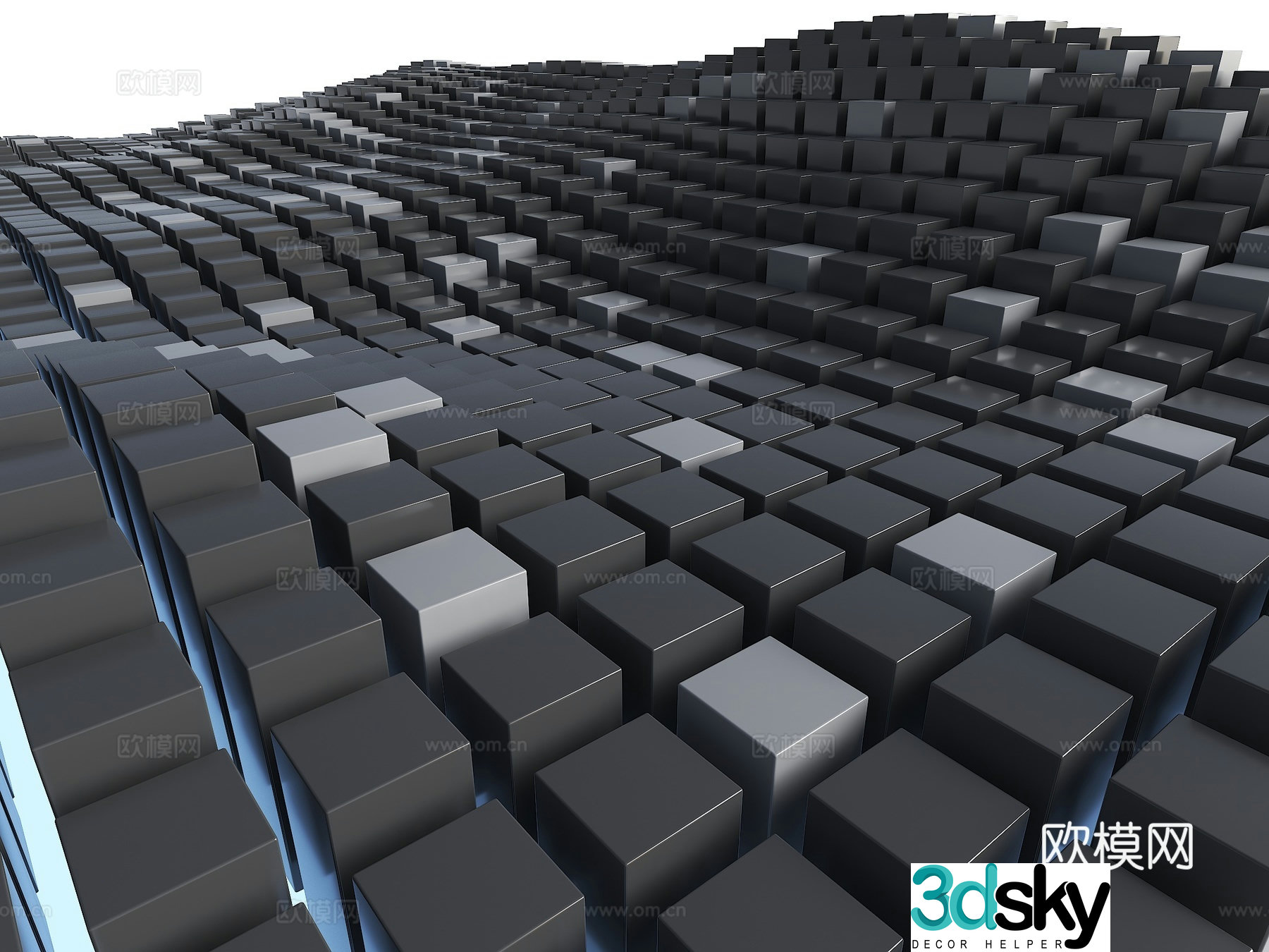 undulating squares random squares blocks block splicing block matrix block sculpture park sculpture 3d model