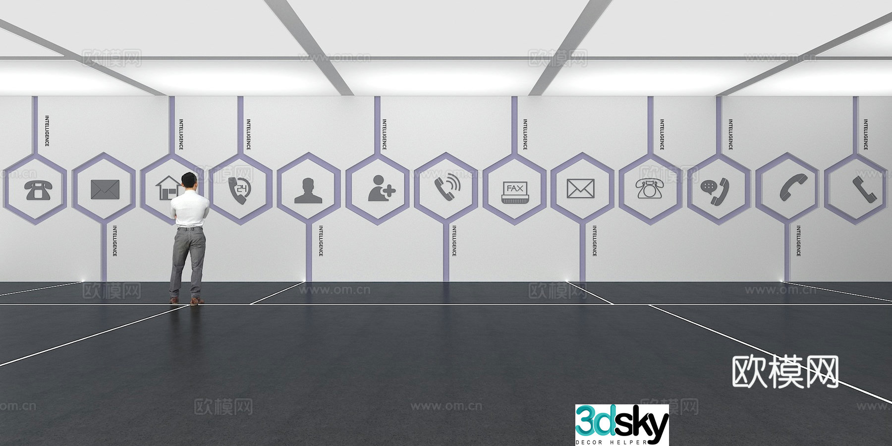 Cultural wall Corporate culture wall Display wall Classroom Exhibition hall Campus culture Corridor 3D model