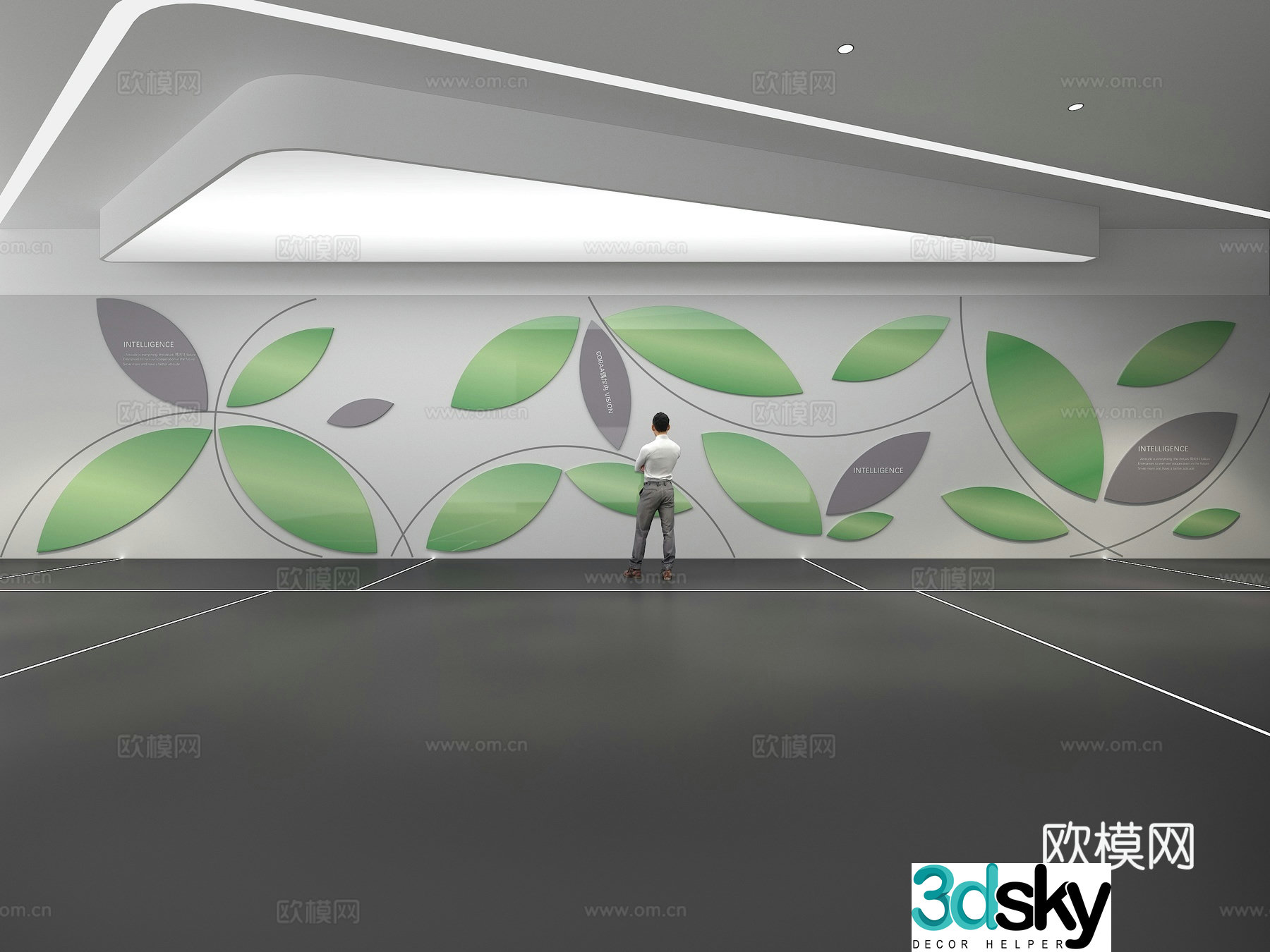 Cultural wall Corporate culture wall Display wall Theme wall Exhibition hall Campus culture Corridor 3D model