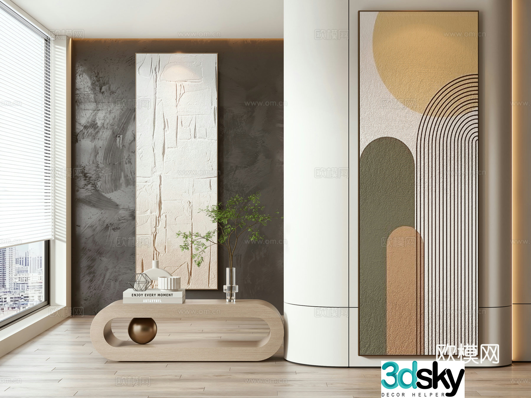 Modern hanging painting decorative painting 3d model