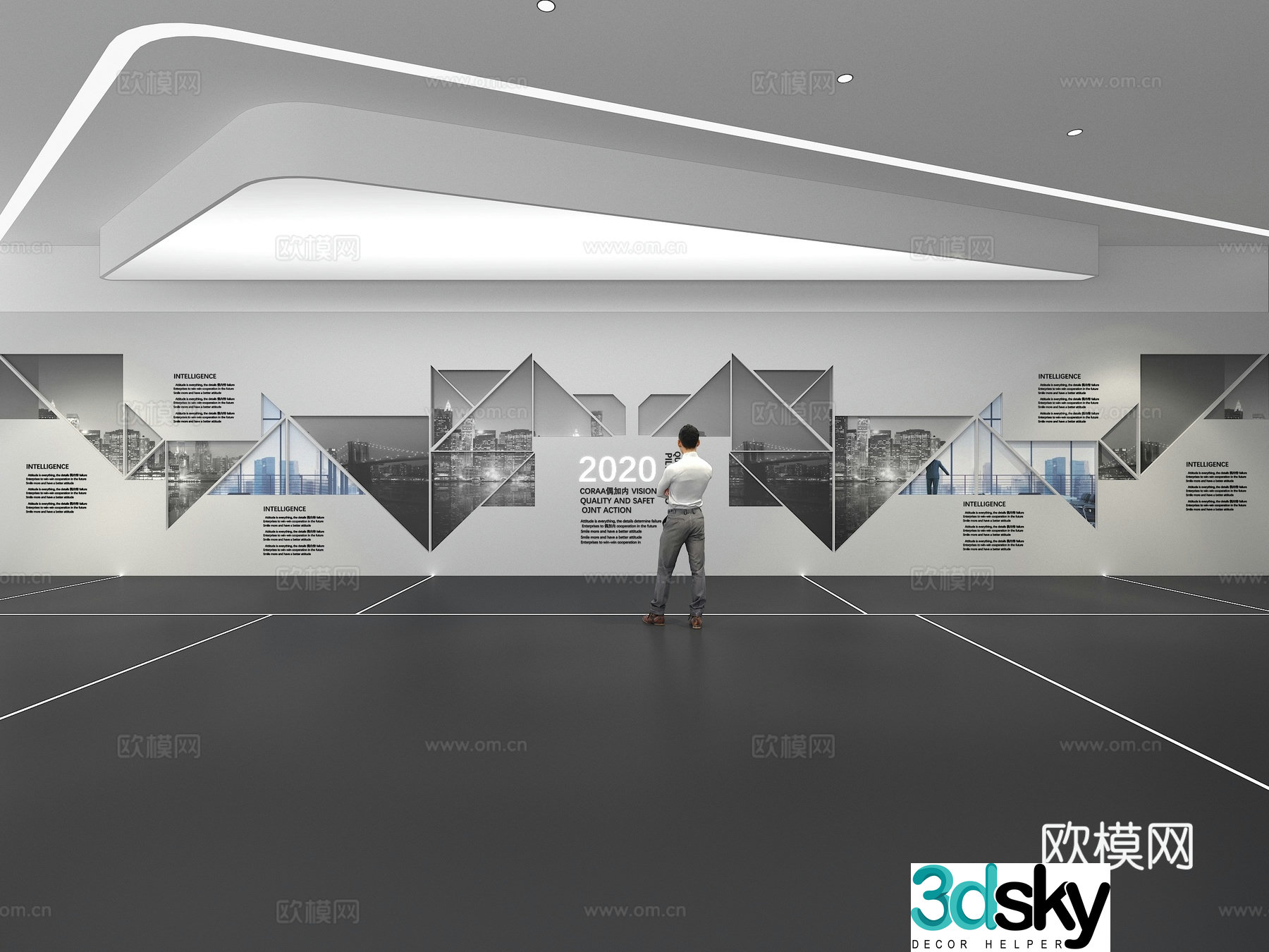 Cultural wall Corporate culture wall Display wall Education Exhibition hall Campus culture Corridor 3D model