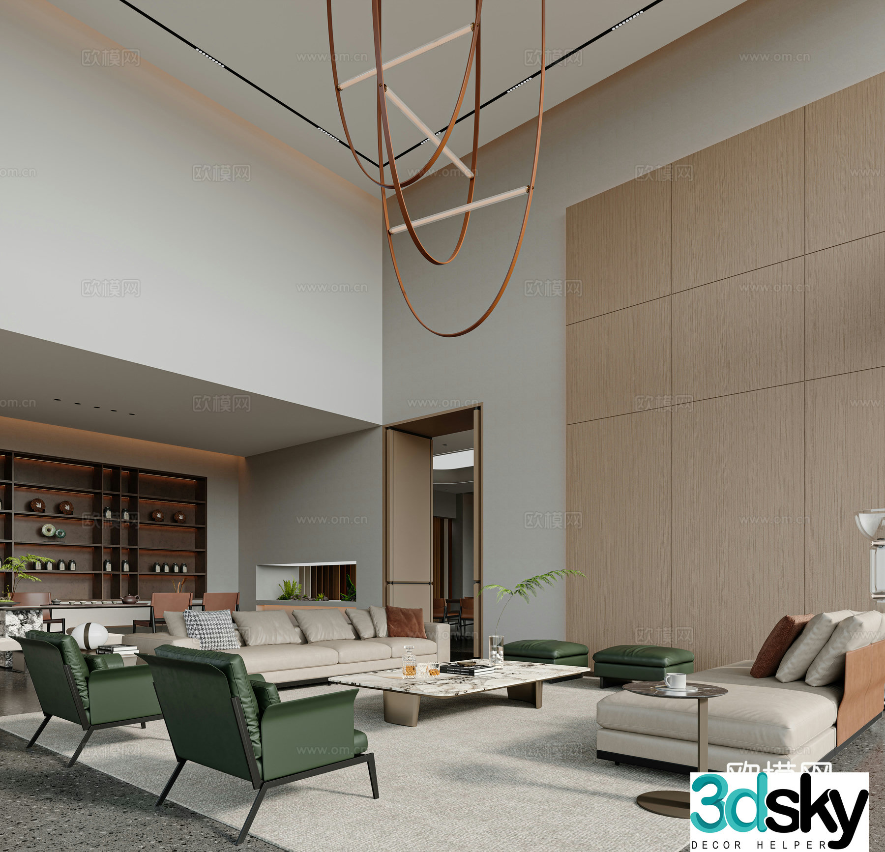 Modern living room living room 3d model