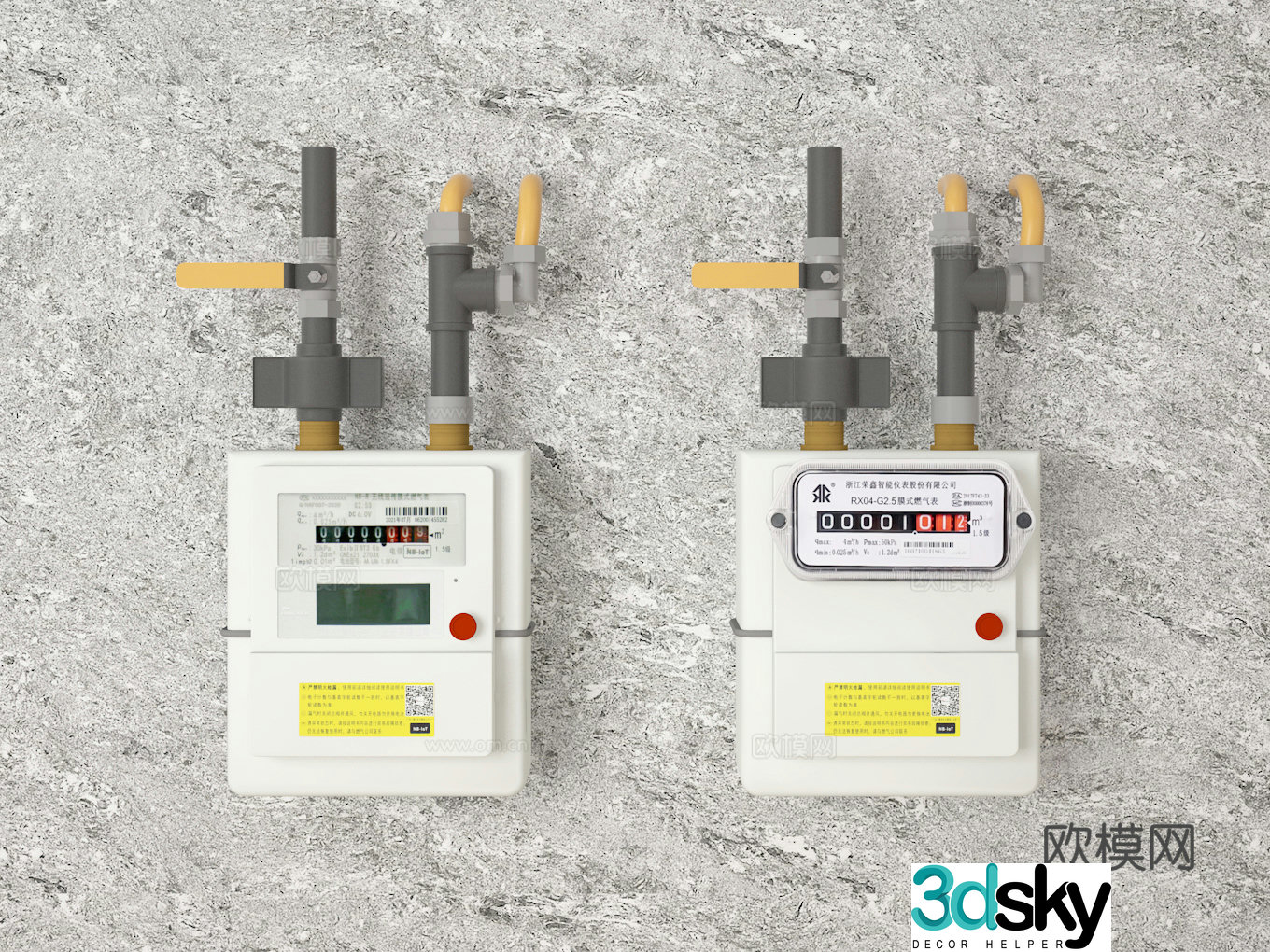 Gas meter 3D model