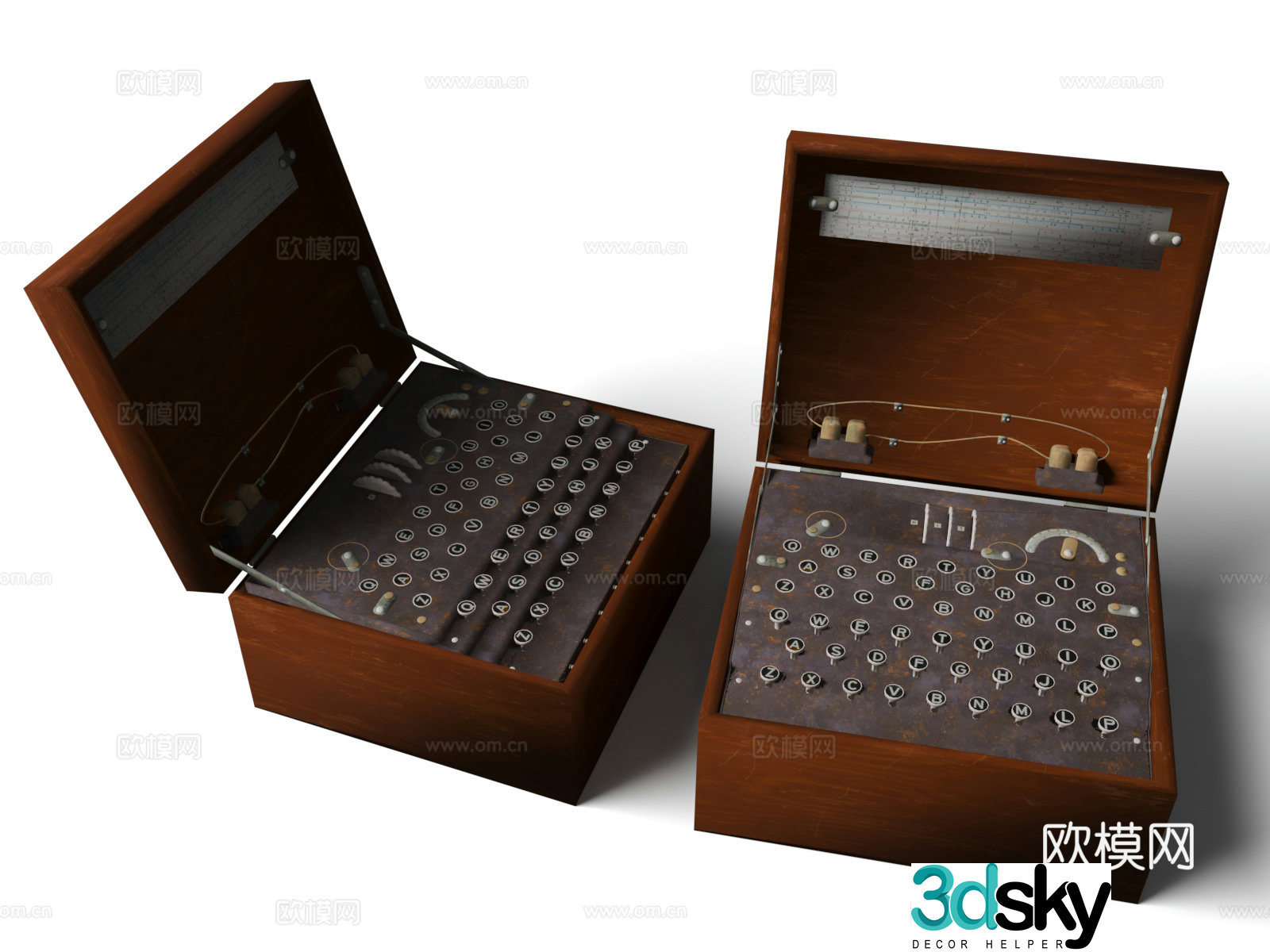 Old typewriter Mechanical typewriter Old furniture Typewriter 3d model