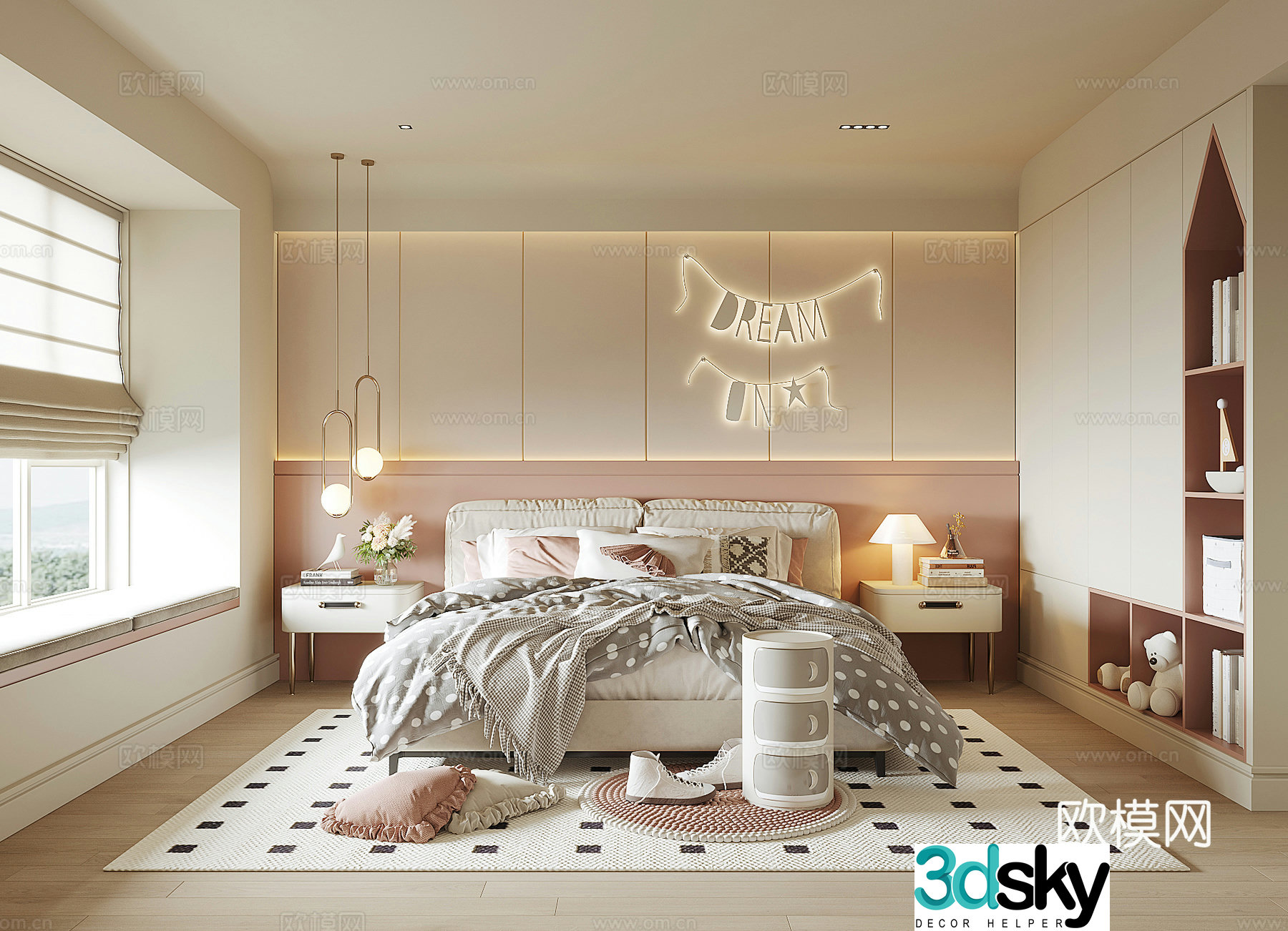 Modern children’s bedroom 3d model