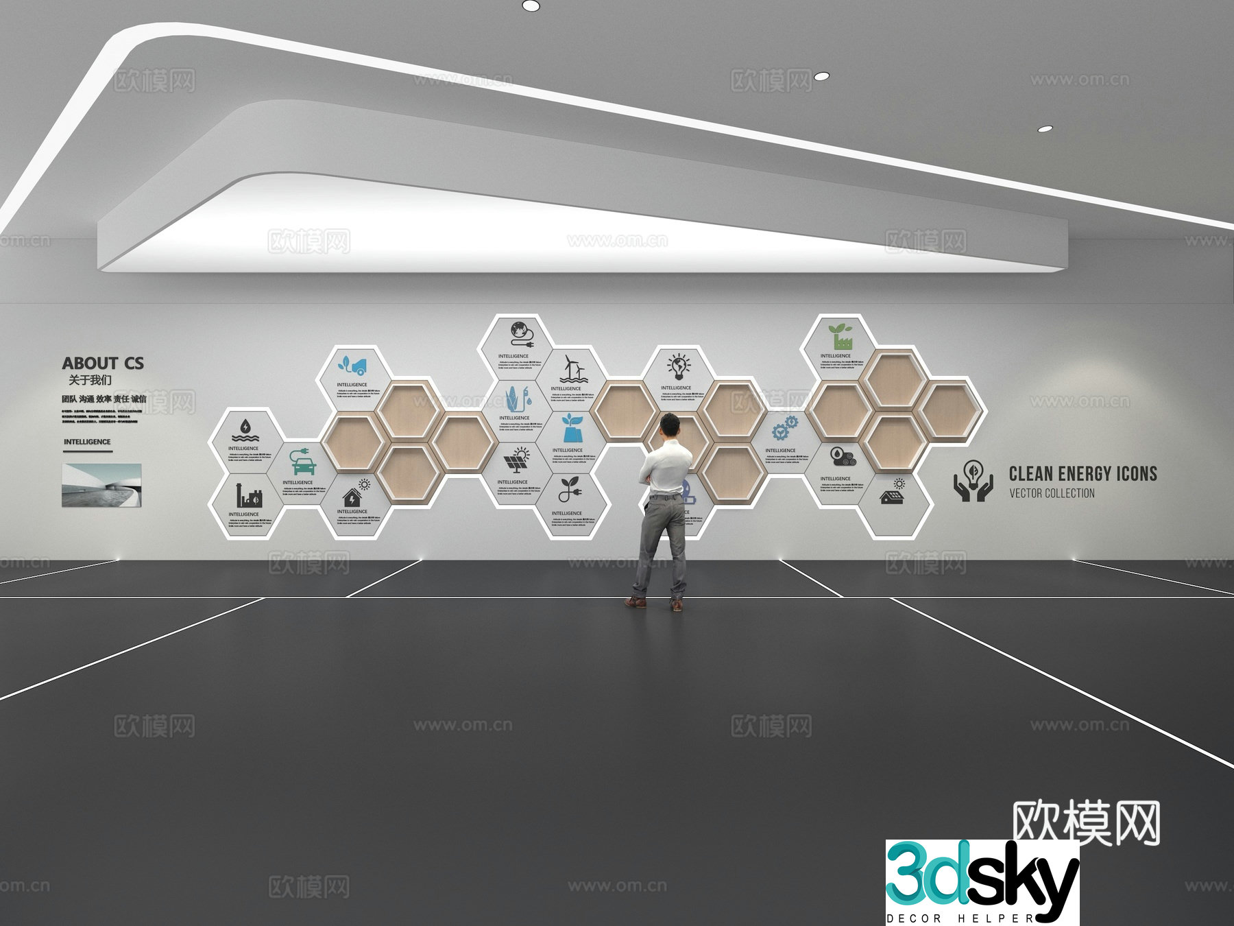 Cultural wall Corporate culture wall Display wall Theme wall Exhibition hall Campus culture Corridor 3D model