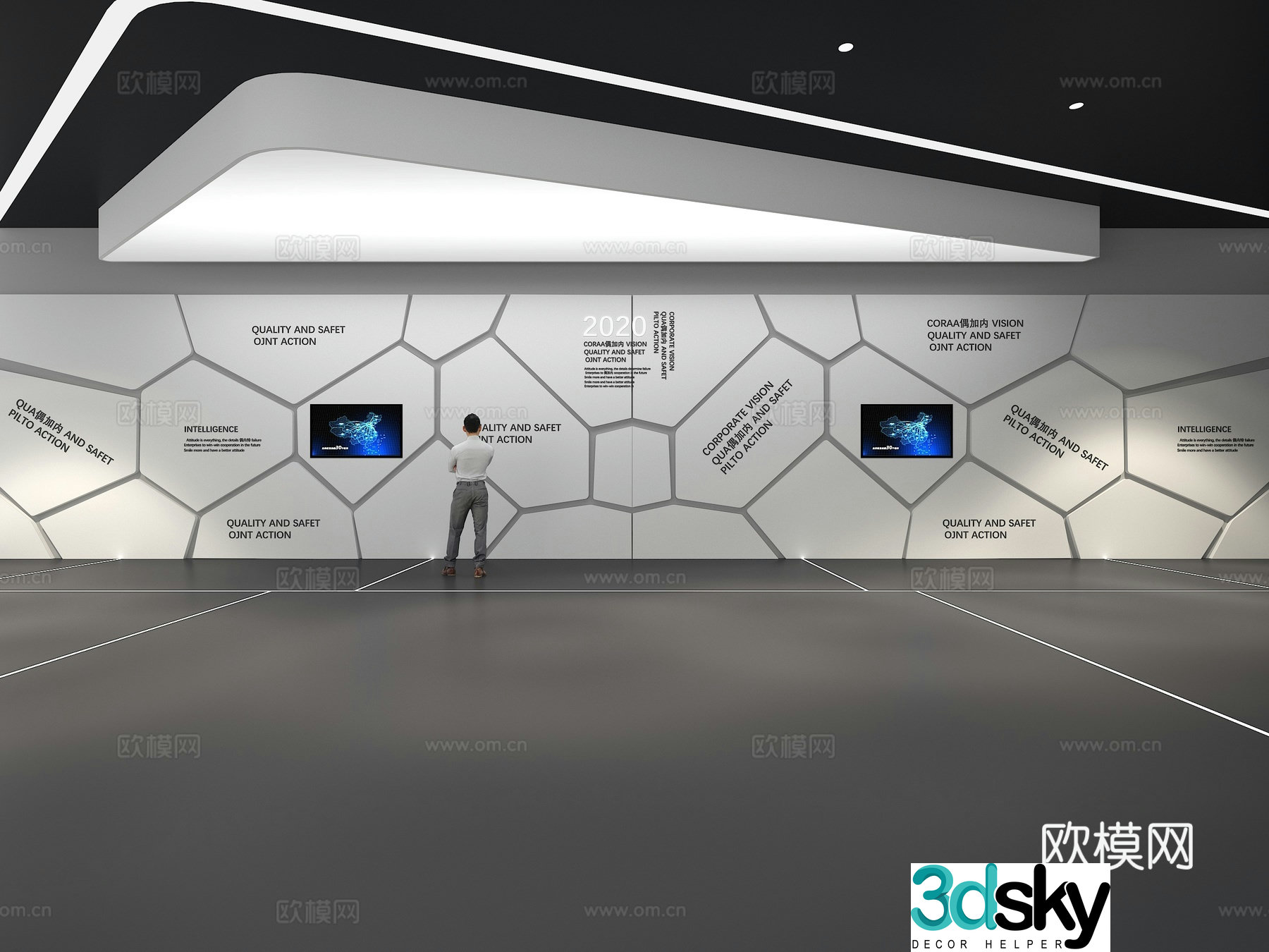 Cultural wall Corporate culture wall Display wall Theme wall Exhibition hall Campus culture Corridor 3D model
