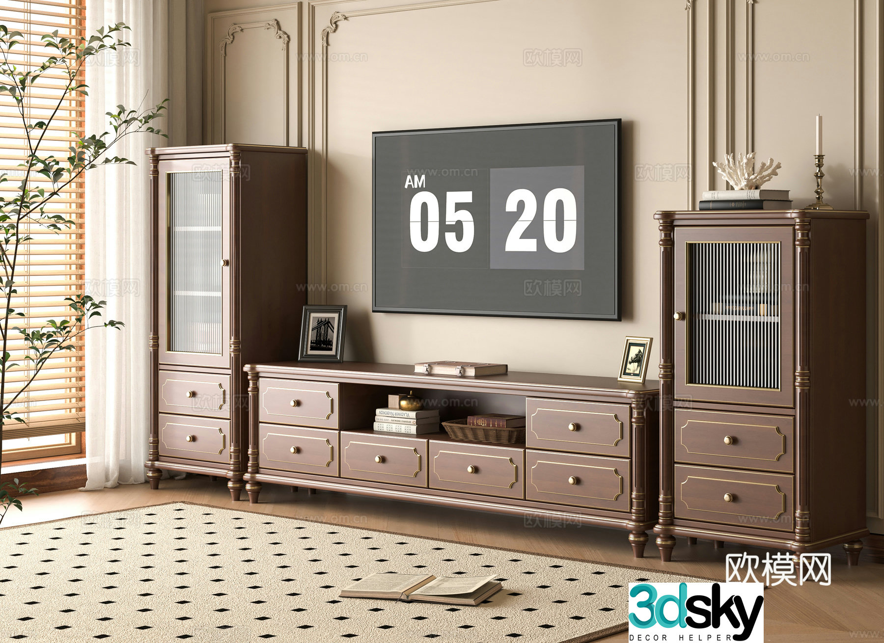 American TV cabinet 3D model