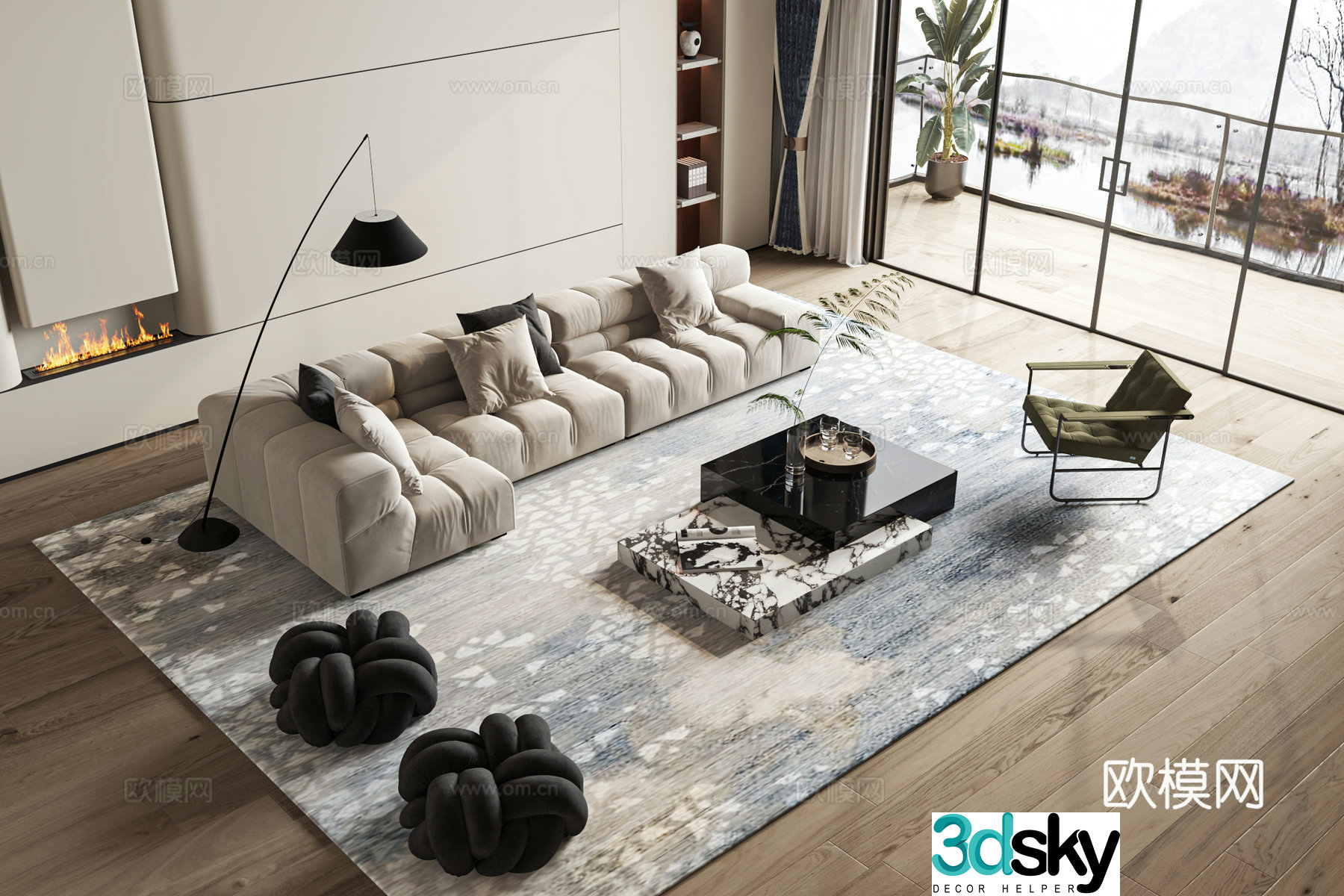 Modern style decorative painting 3d model