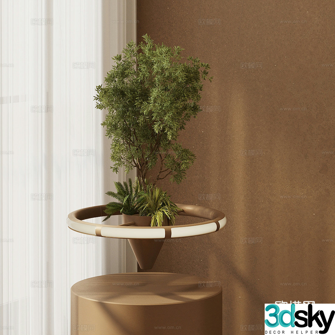 Potted plants Green plant potted plants Medium style potted plants Plant combination Wasabi style plant ornaments 3D model