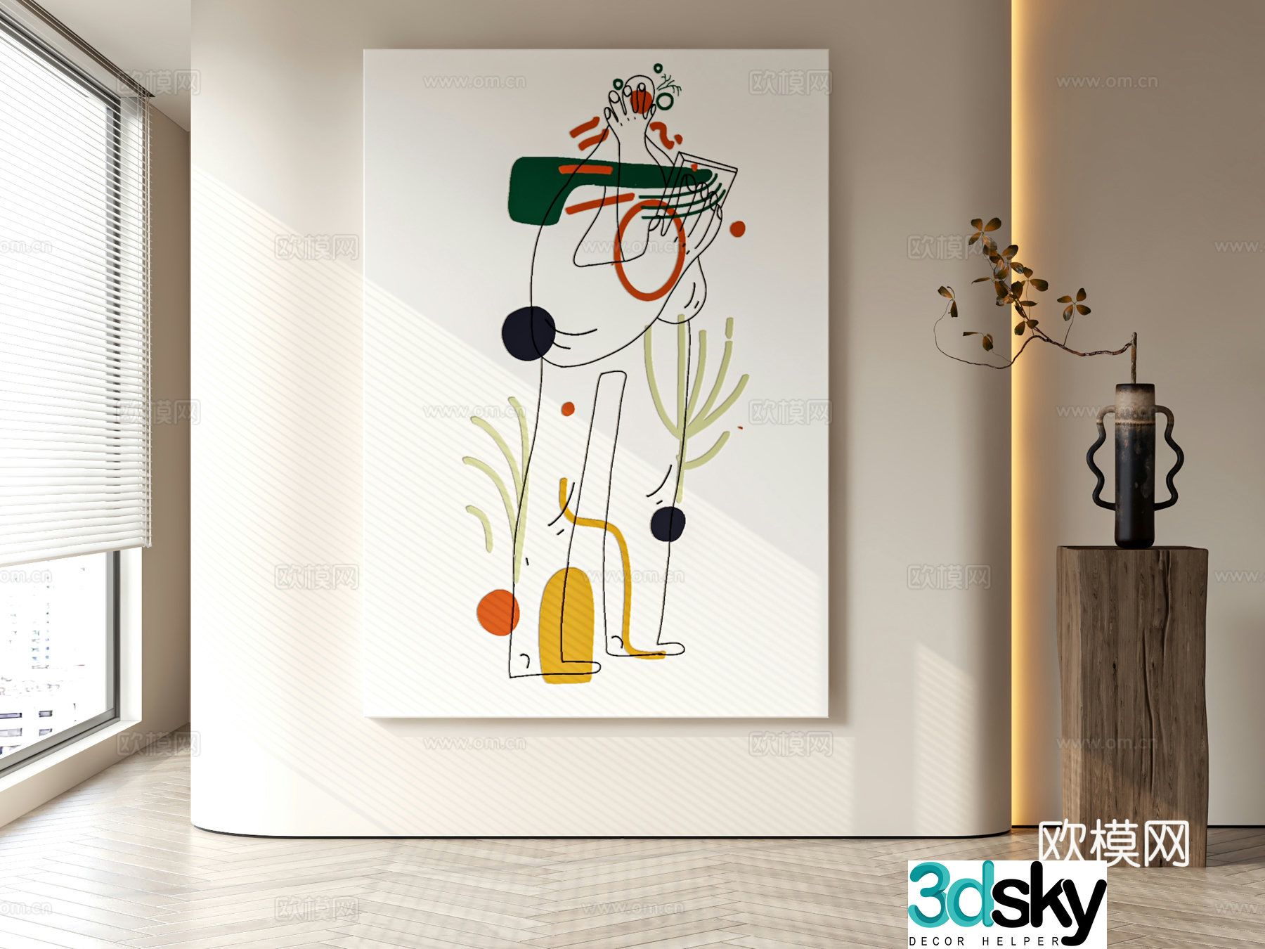 Modern style decorative painting 3d model
