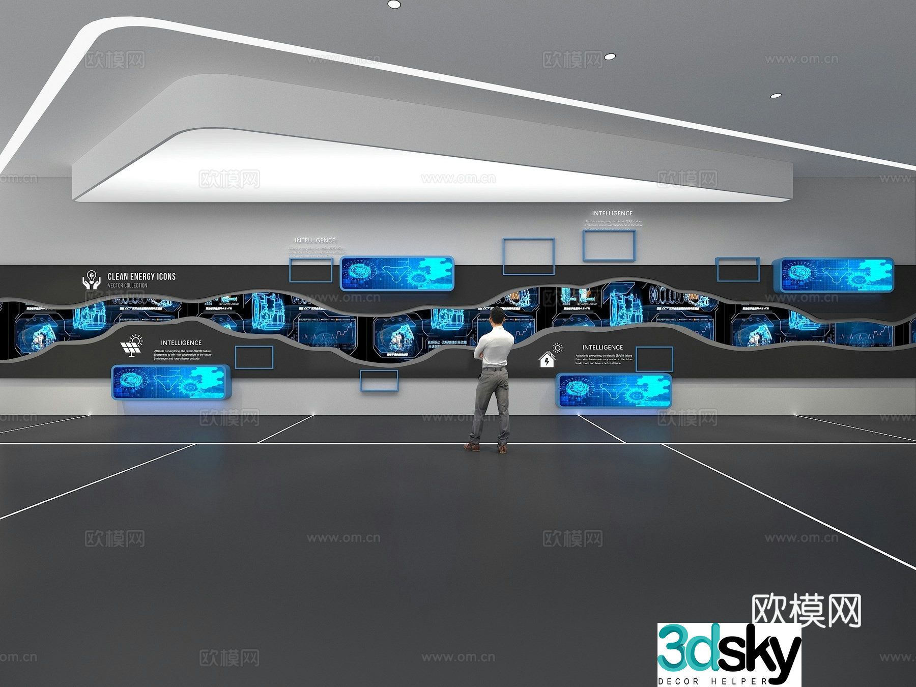 Cultural wall Corporate culture wall Display wall Theme wall Exhibition hall Campus culture Corridor 3D model