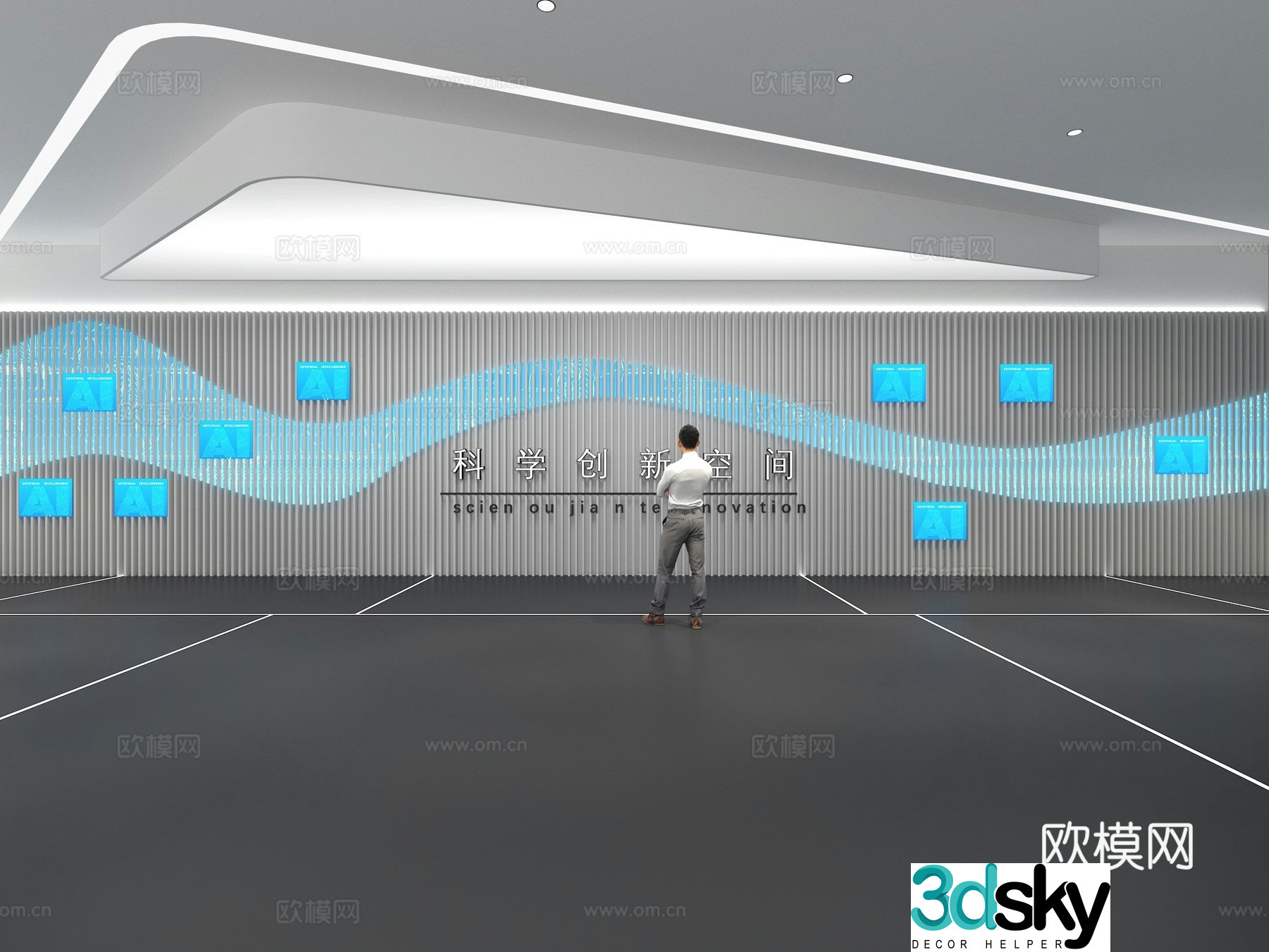Cultural wall Corporate culture wall Display wall Theme wall Exhibition hall Campus culture Corridor 3D model