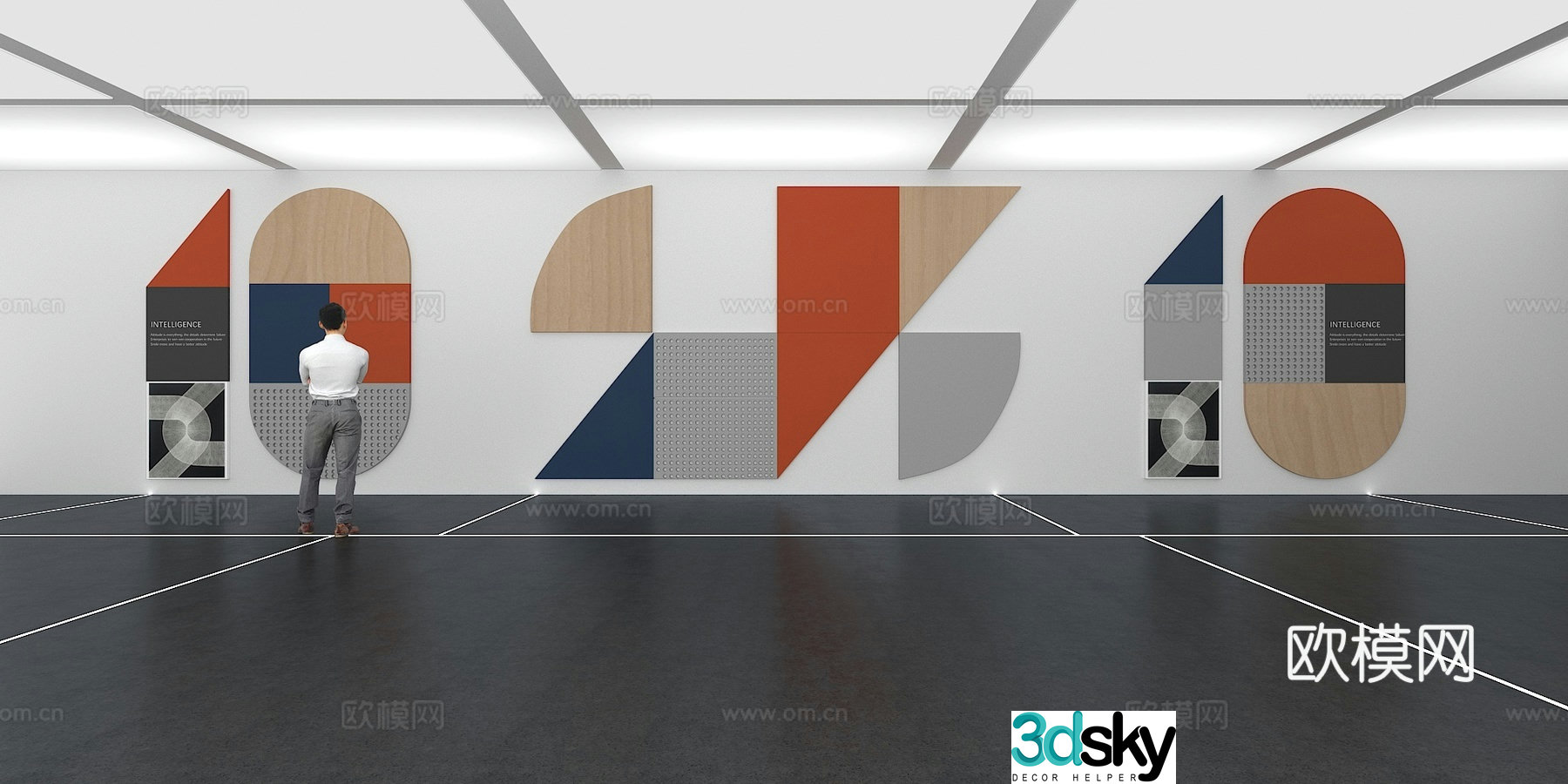 Cultural wall Corporate culture wall Display wall Classroom Exhibition hall Campus culture Corridor 3D model