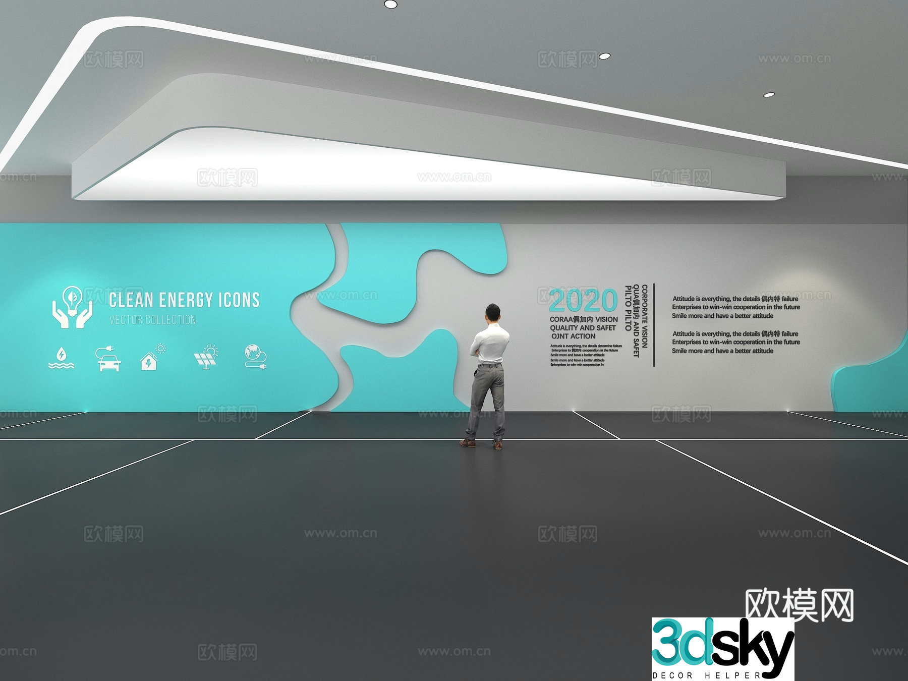 Cultural wall Corporate culture wall Education Theme wall Exhibition hall Campus culture Corridor 3D model