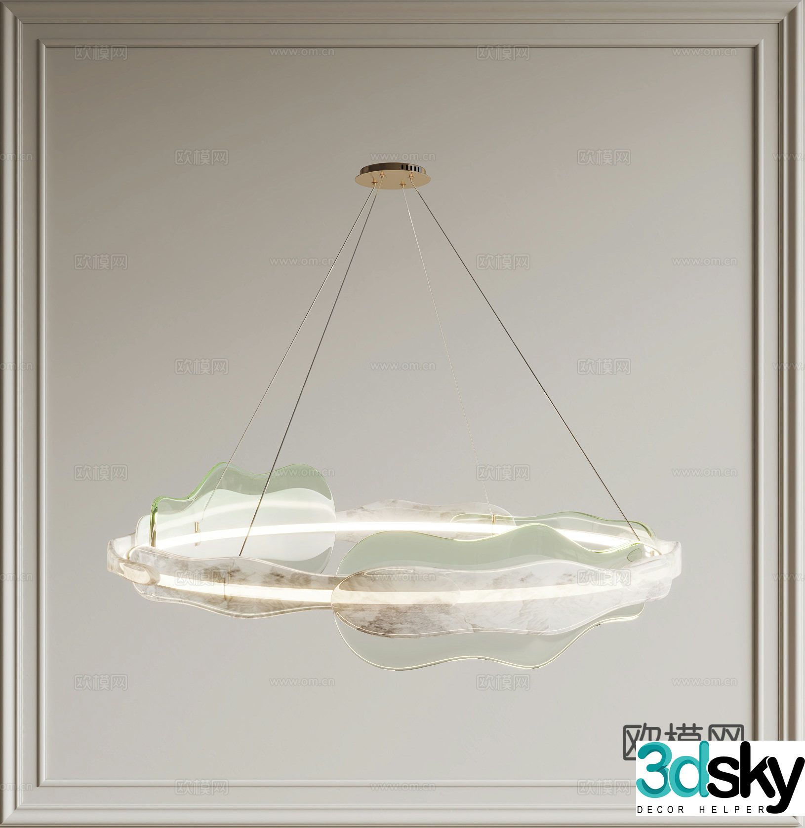 New Chinese chandelier 3D model