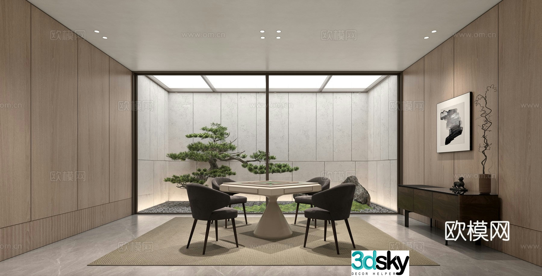 New Chinese chess and card room 3D model