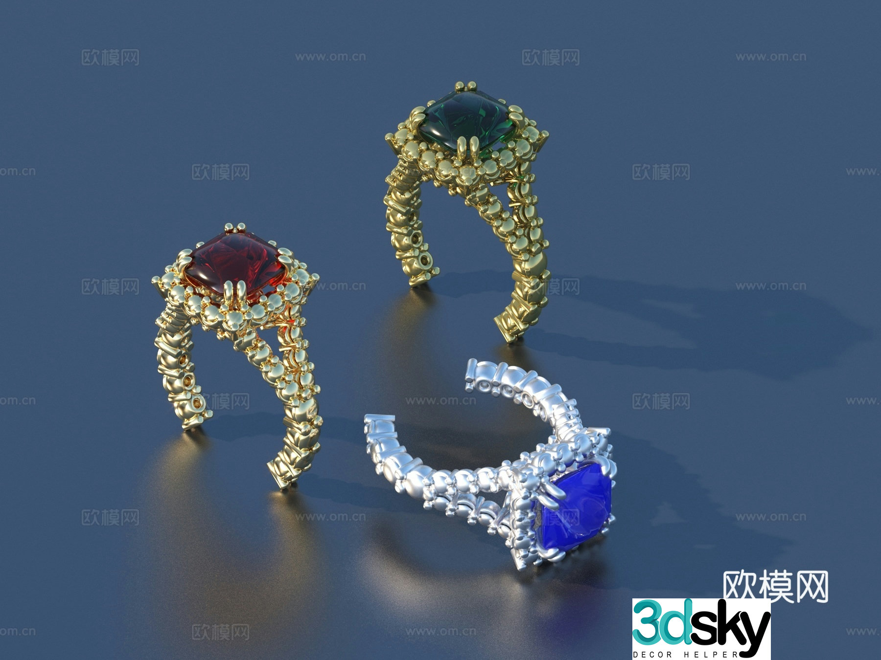 Ring Diamond Ring Gem Ring Gold Ring Silver Ring Jewelry 3D Model