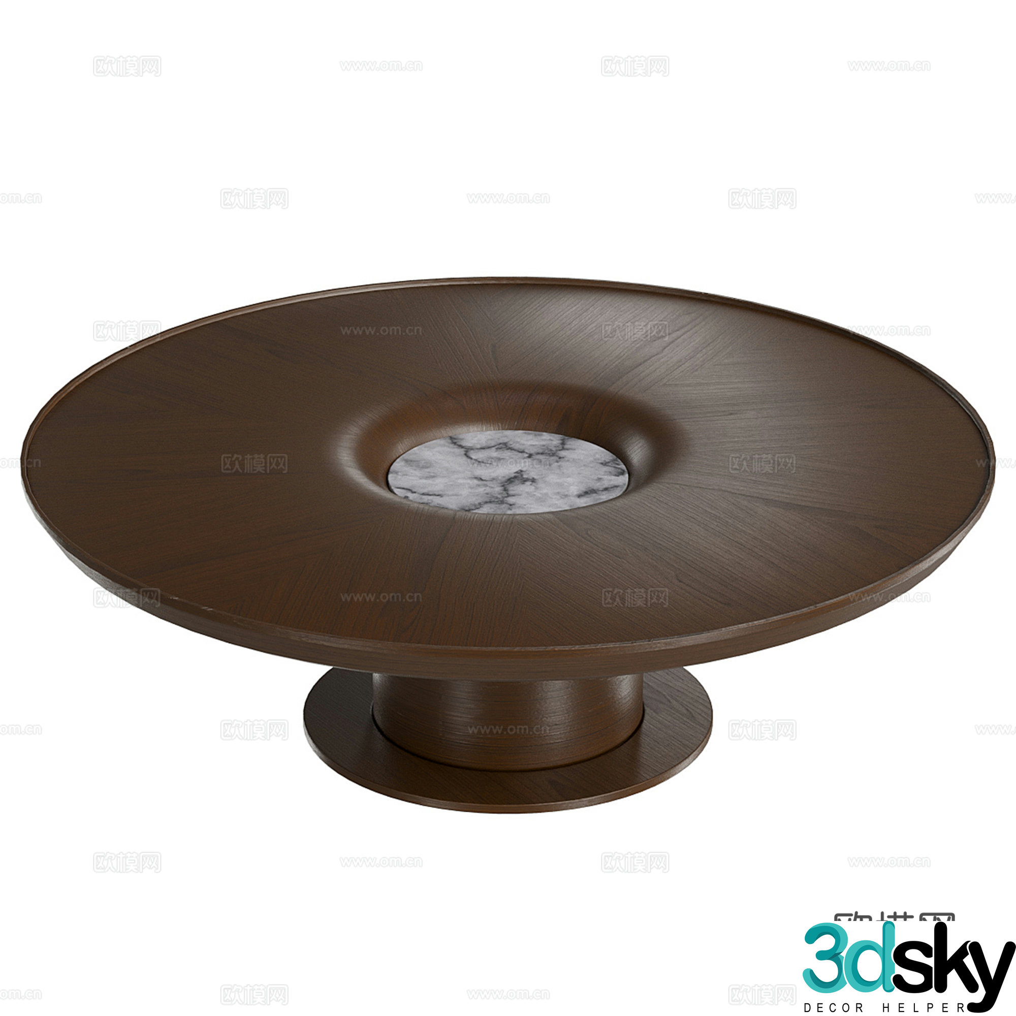 Medium style wooden coffee table 3D model