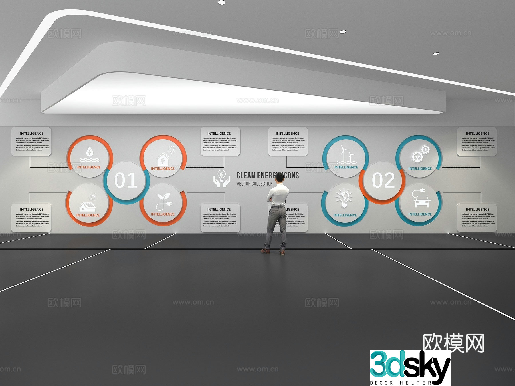 Cultural wall Corporate culture wall Education Theme wall Exhibition hall Campus culture Corridor 3D model