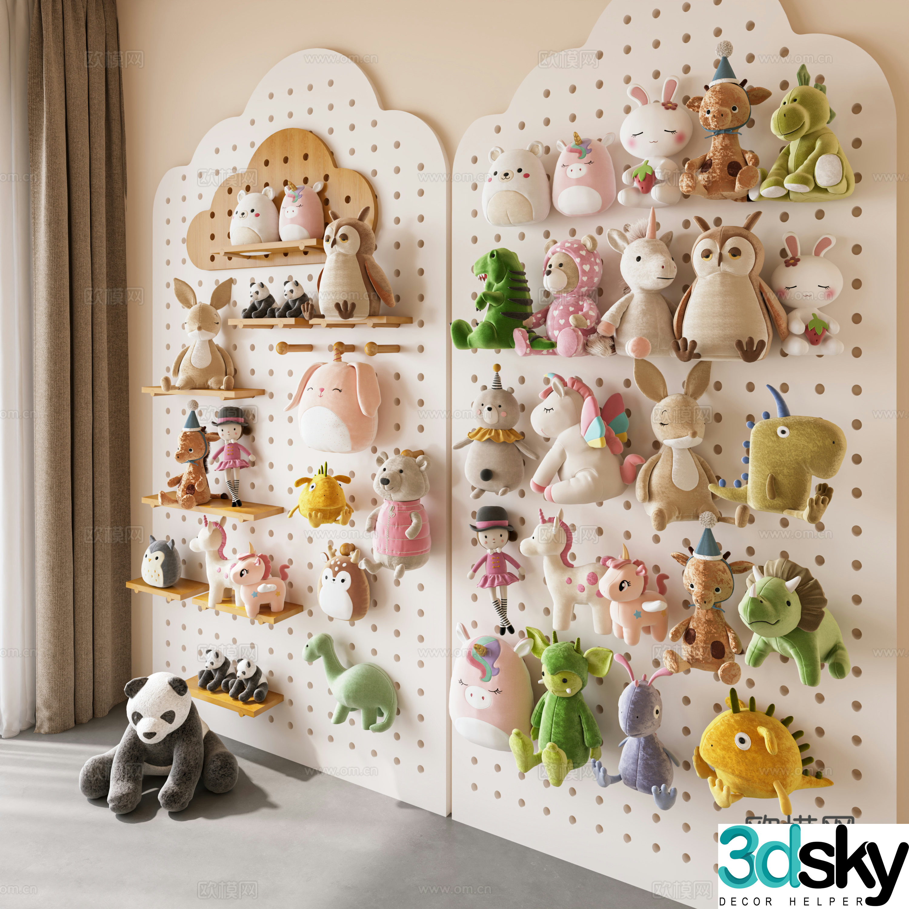 Children’s plush toys hole board children’s doll hole board wall decoration pendant toy doll children’s 3d model