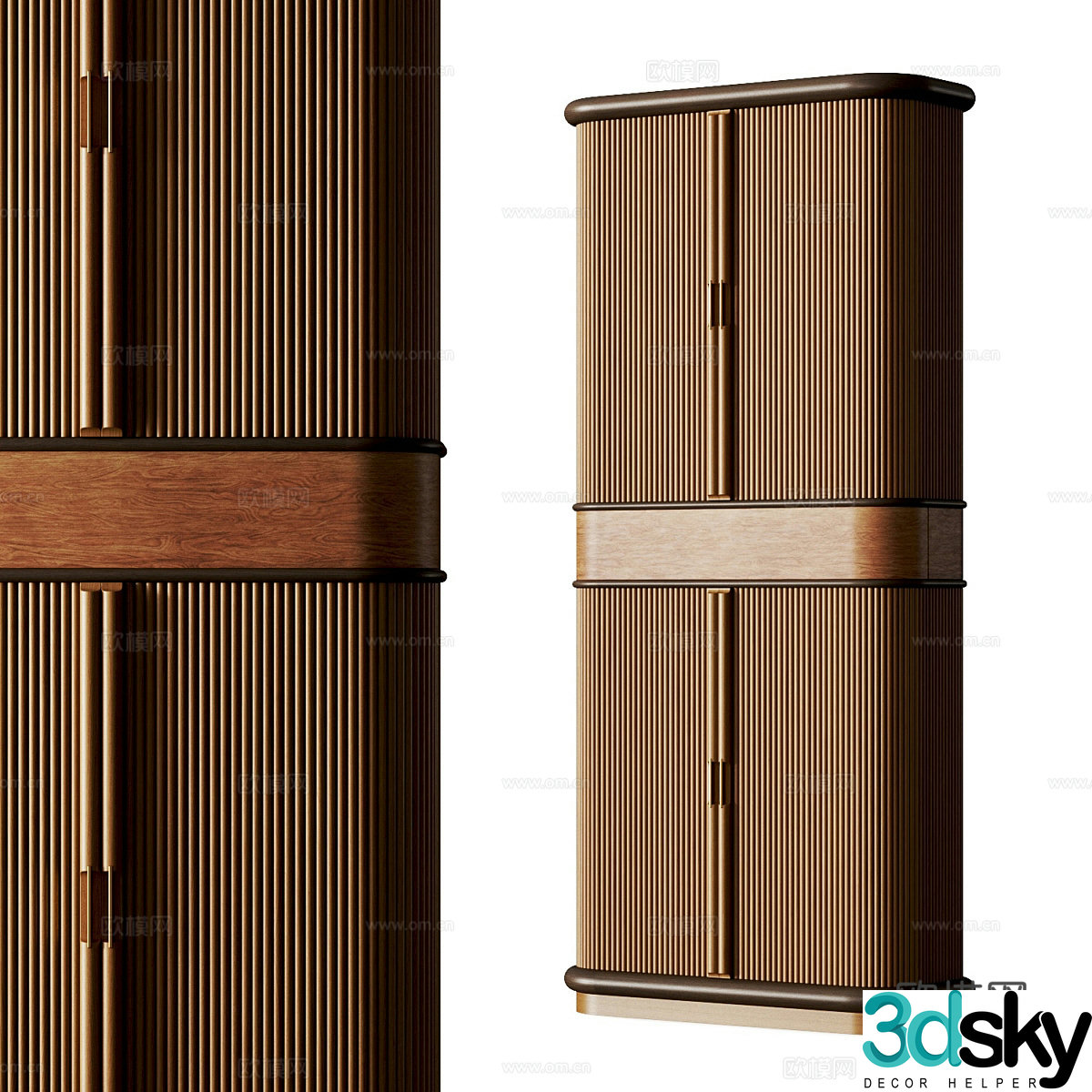 New Chinese style Dorian Entryway wardrobe 3d model