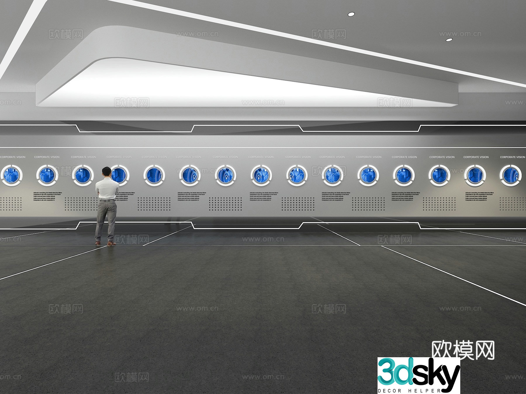 Cultural wall Corporate culture wall Display wall Theme wall Exhibition hall Campus culture Corridor 3D model